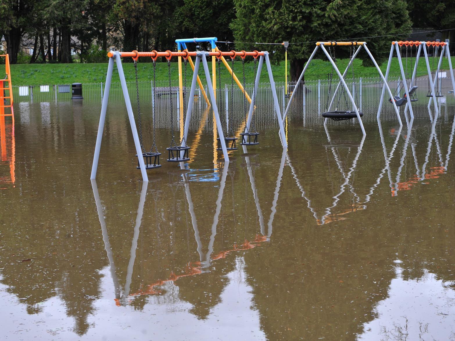 Play areas became water parks at times thanks to the relentless stormy weather.