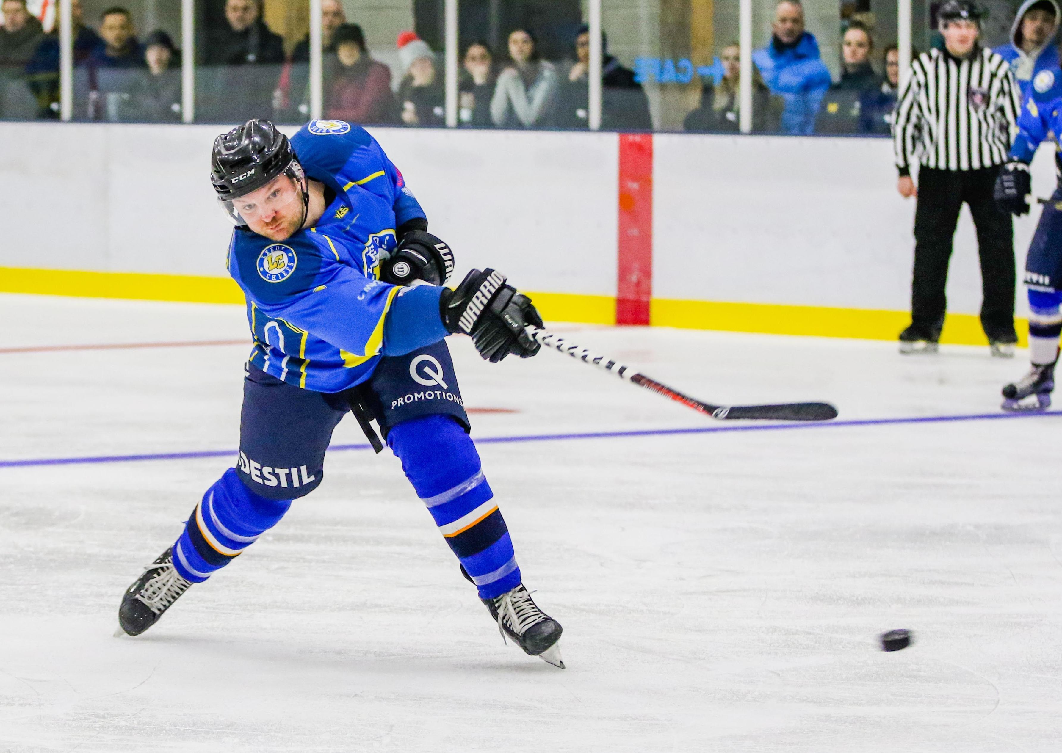 Defenceman Richard Bentham has scored 12 goals for Leeds Chiefs this season. Picture courtesy of Mark Ferriss.