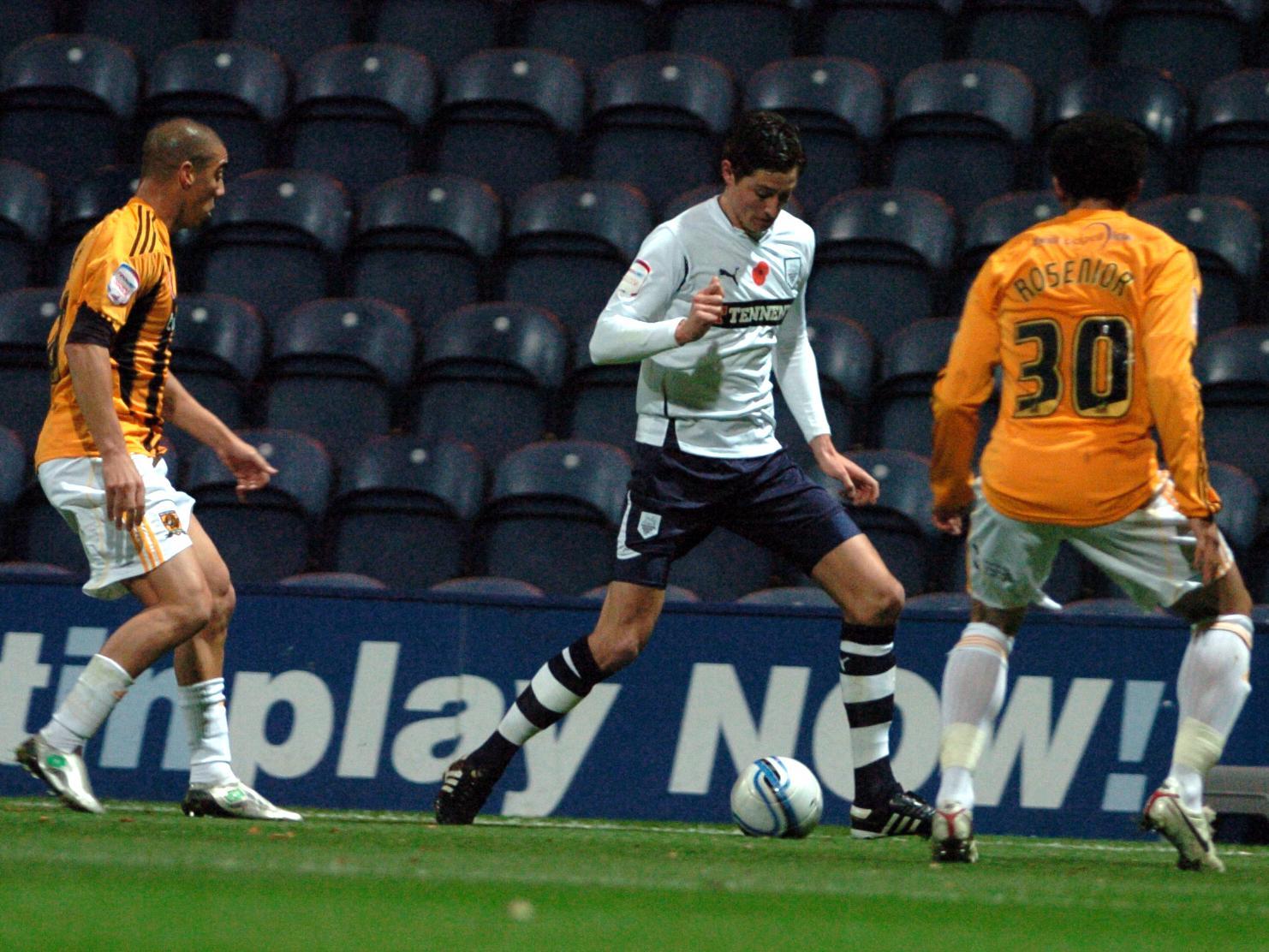 Adam Barton carries the ball forward in 2010 as PNE slump to a 2-0 defeat at Deepdale under Darren Ferguson.