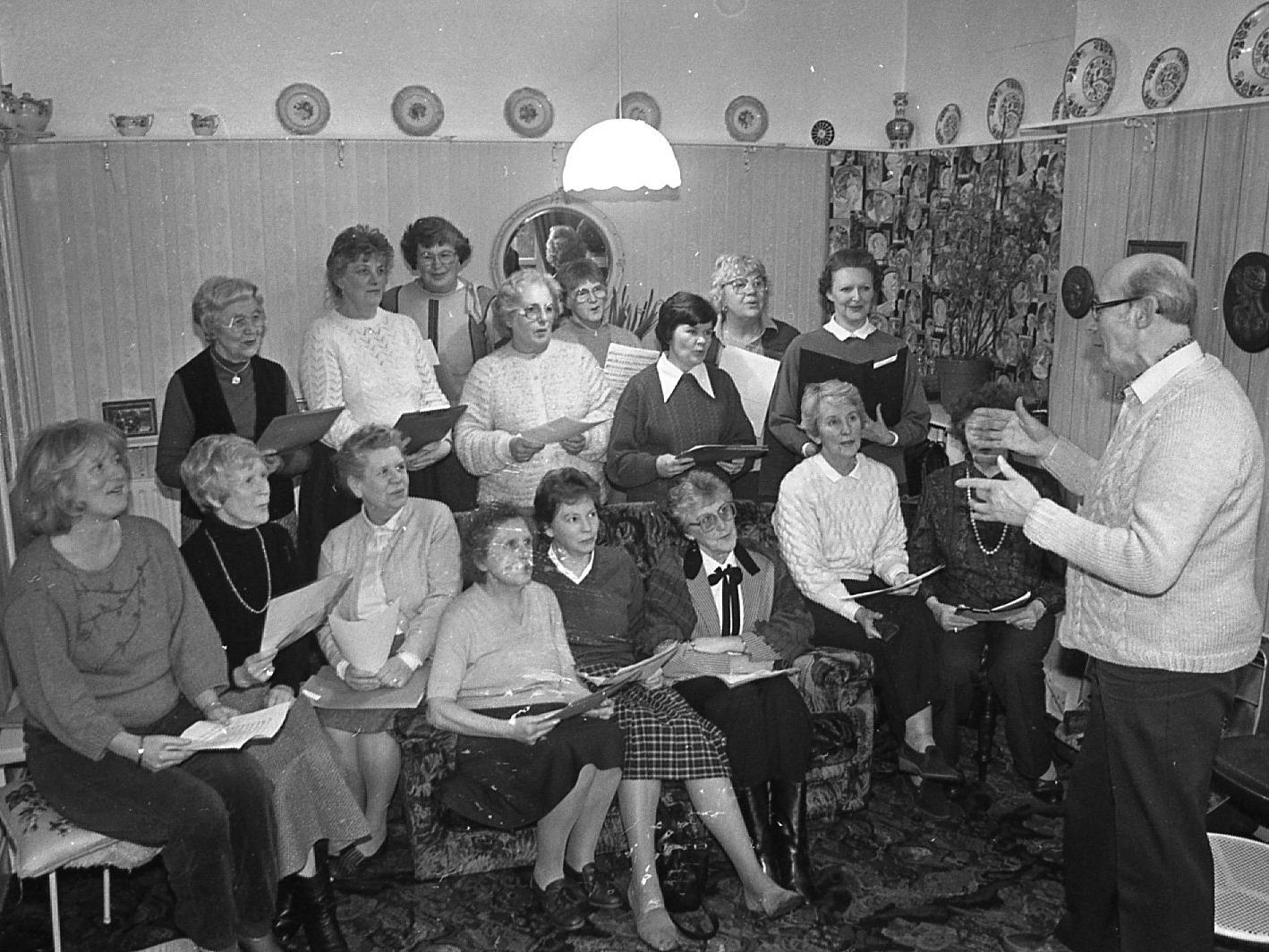 The ladies of the Lytham St Annes University of the Third age have their own barbershop singing group. About 20 of them meet once a week, under the musical direction of Mr Bill Henderson, at the home of co-ordinator Mrs Mary Dowling