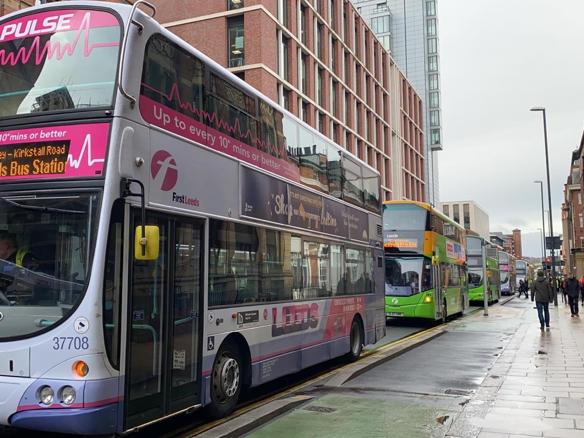 Buses in Wellington Street were forced to stop for several hours.