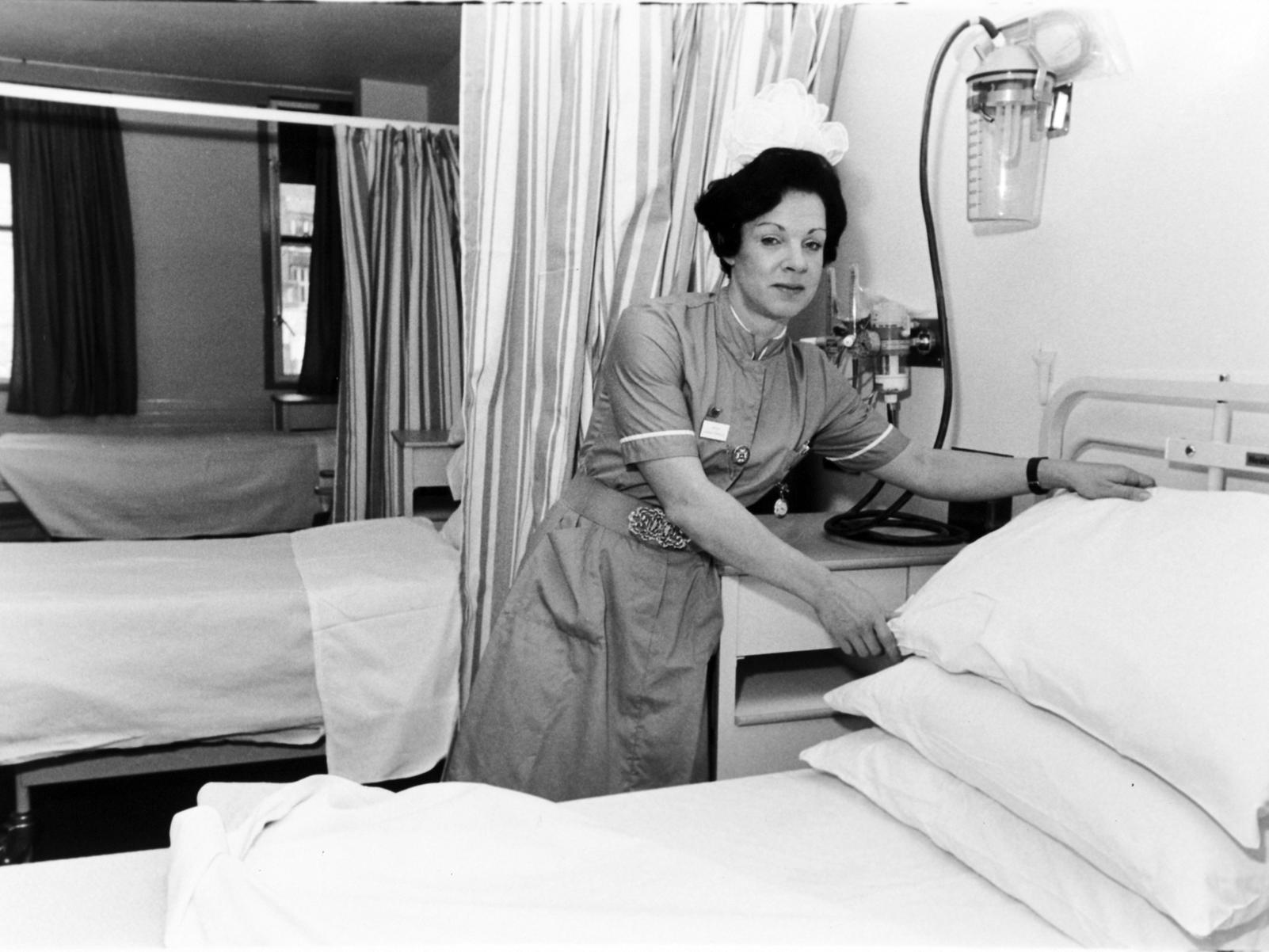 Ward sister Anne-Marie Butterfield prepares a bed for her first patient at Leeds General Infirmary's newly-opened Clarendon Wing.