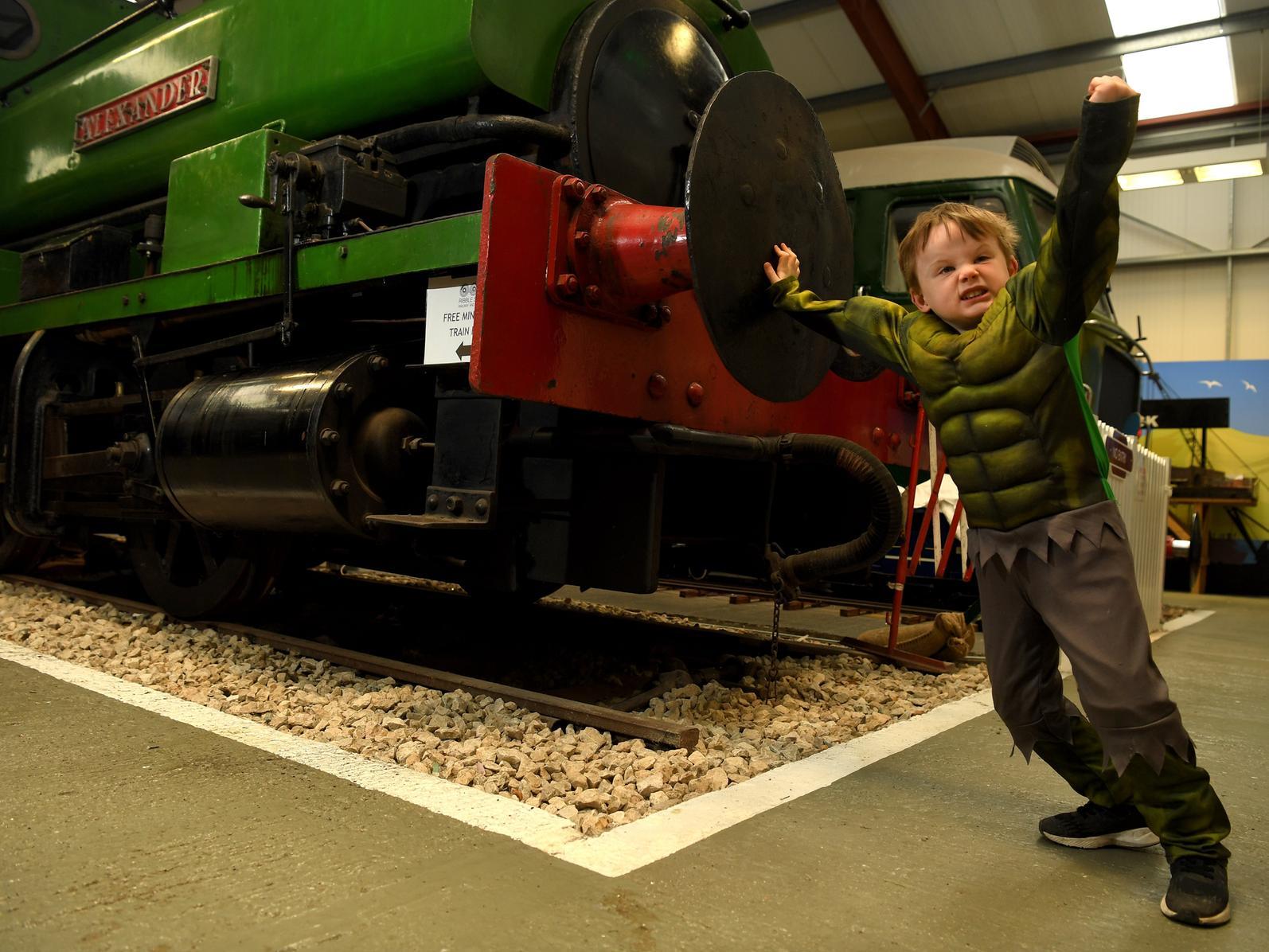 Superhero day at Ribble Steam Railway and Museum
Ethan Collings as the Hulk.
