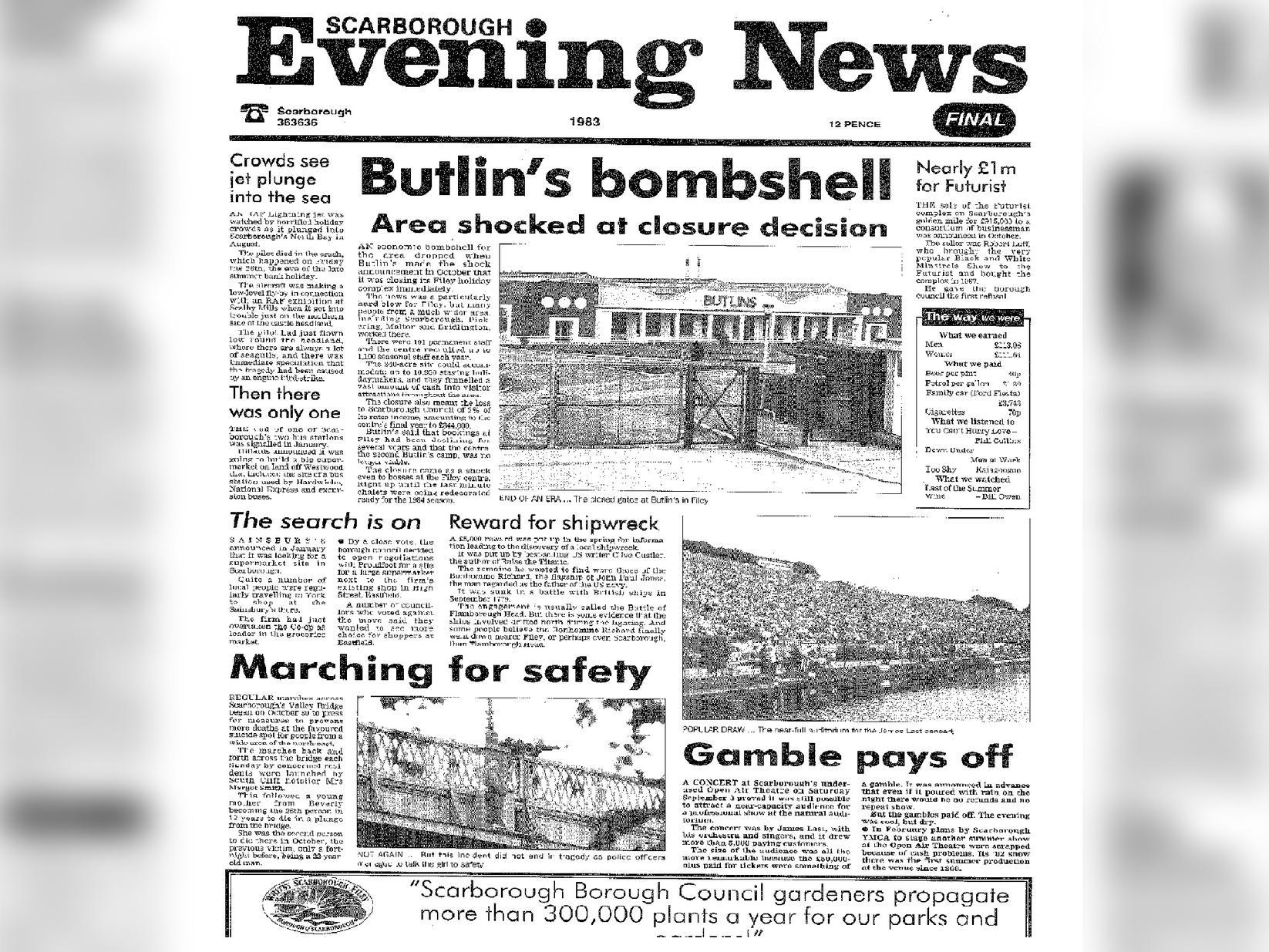 Butlin's closed its Filey holiday complex in October. In the same month, the Futurist theatre was sold for nearly 1 million to a consortium of businessmen.
