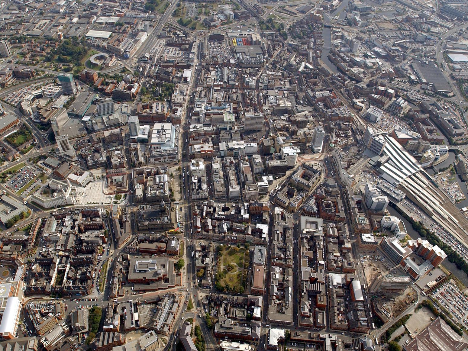 This is a view from Leeds city centre looking west.