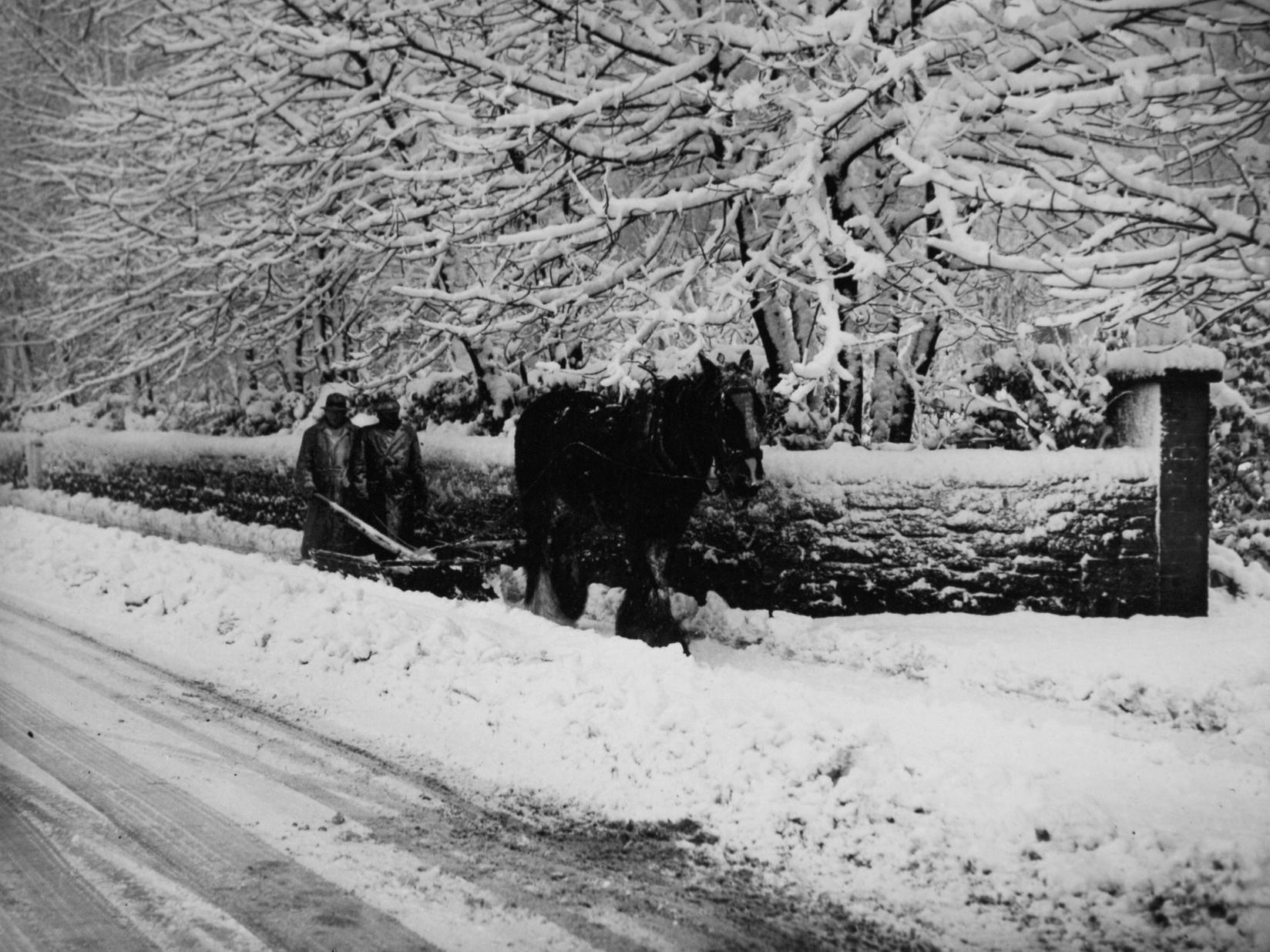 This image shows the horsepower needed to clear the snow on the Leeds to Wetherby Road.