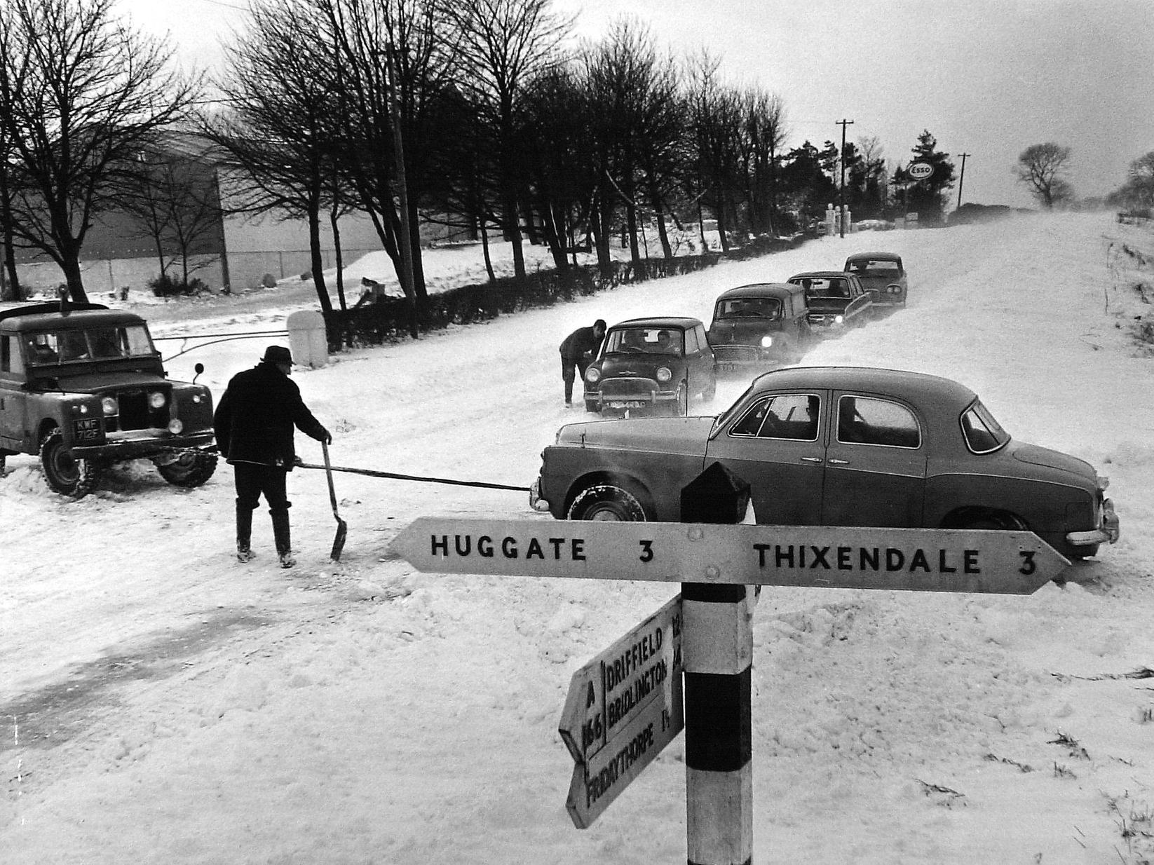 This is Fridaythorpe Road near Garrowby Hill in December 1968. Share your snowy memories with Andrew Hutchinson via email at: andrew.hutchinson@jpress.co.uk or tweet him - @AndyHutchYPN