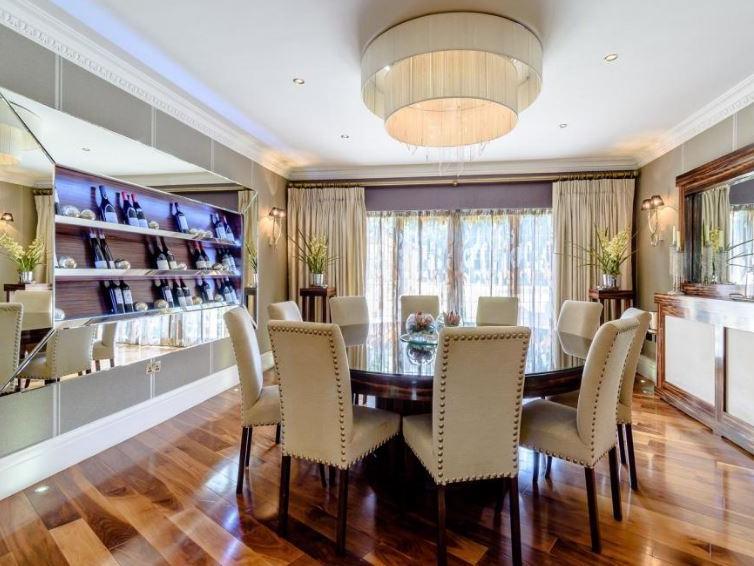 This a formal dining room creates a unique entertaining space.