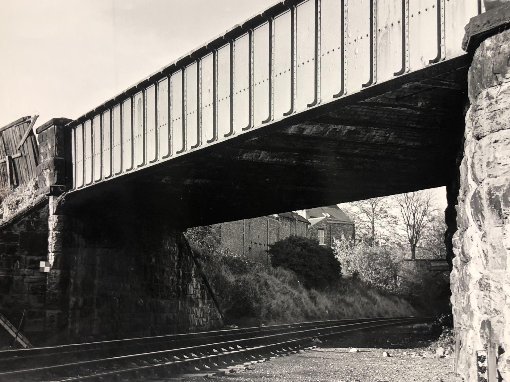This photo from November 1977 shows the old railway line going under Hibernia Street Bridge. This is now the end of the cinder track which finishes near Sainsburys.