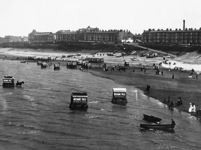 The beach at Blackpool before the tower was built in 1880.
