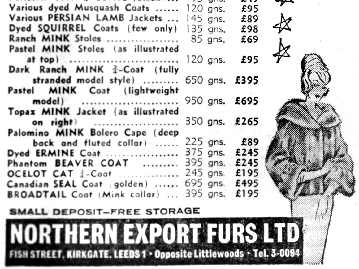 Based on Fish Street Kirkgate, opposite Littlewoods, this advert seems out of step and out of date with popular opinion nowadays.