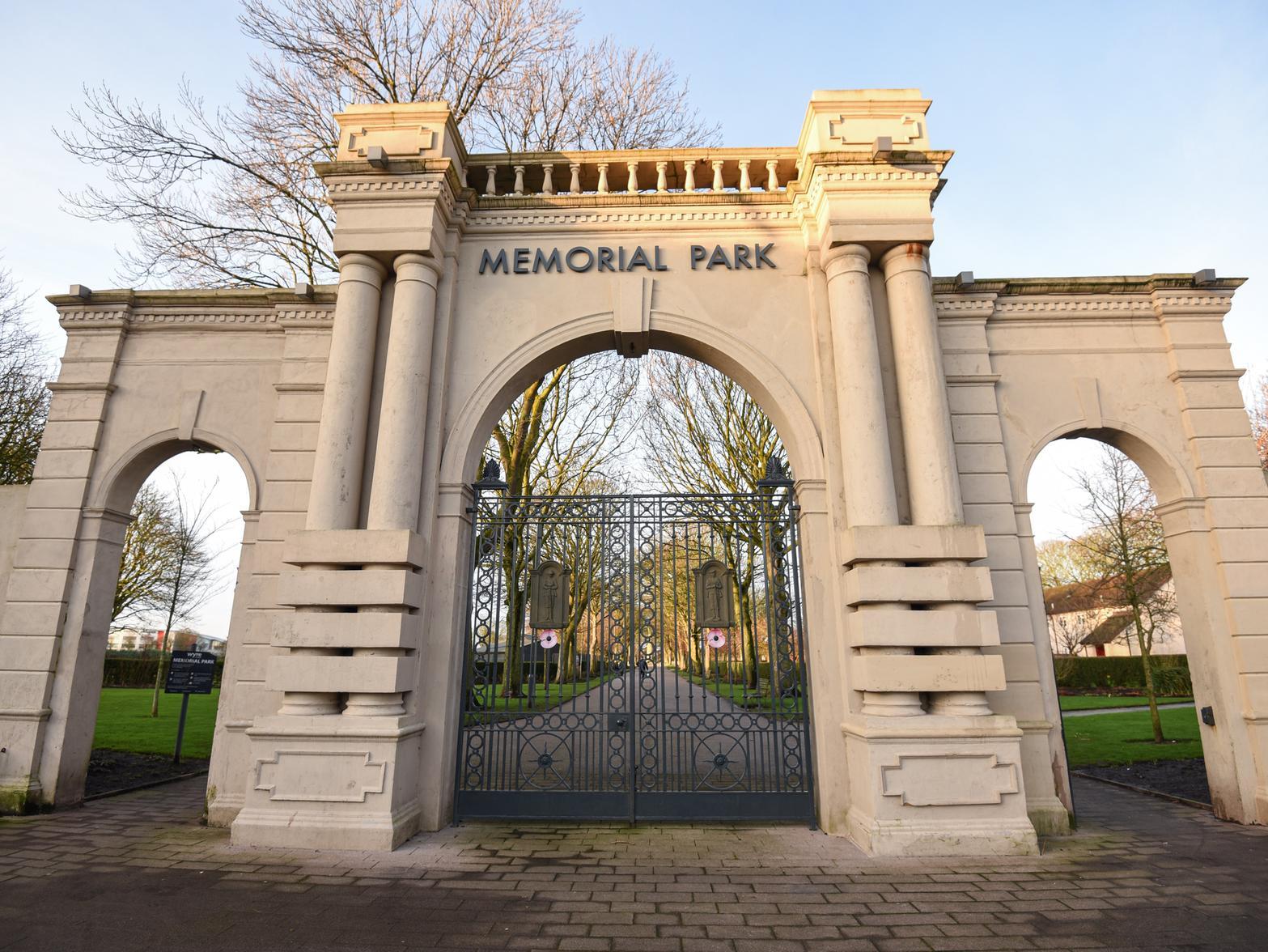 The Memorial Park Gate, Fleetwood, a Baroque park gateway of 1902 probably by Thomas Lumb, with gates of 1926 by H H Martyn, is listed at Grade II