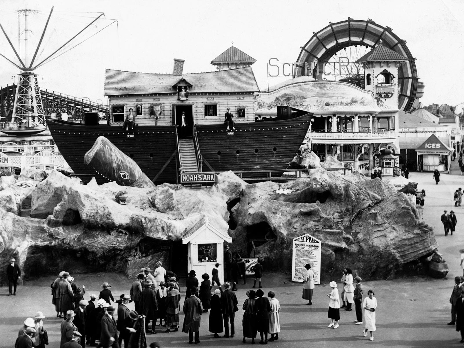 A walk-through dark ride of 1922 designed by noted rollercoaster designer William H Strickler. It comprises a large wooden boat mounted on a rocking mechanism surrounded by a single-storey building intended to represent the top of Mt Ararat, with a pool of water surrounding the boat.