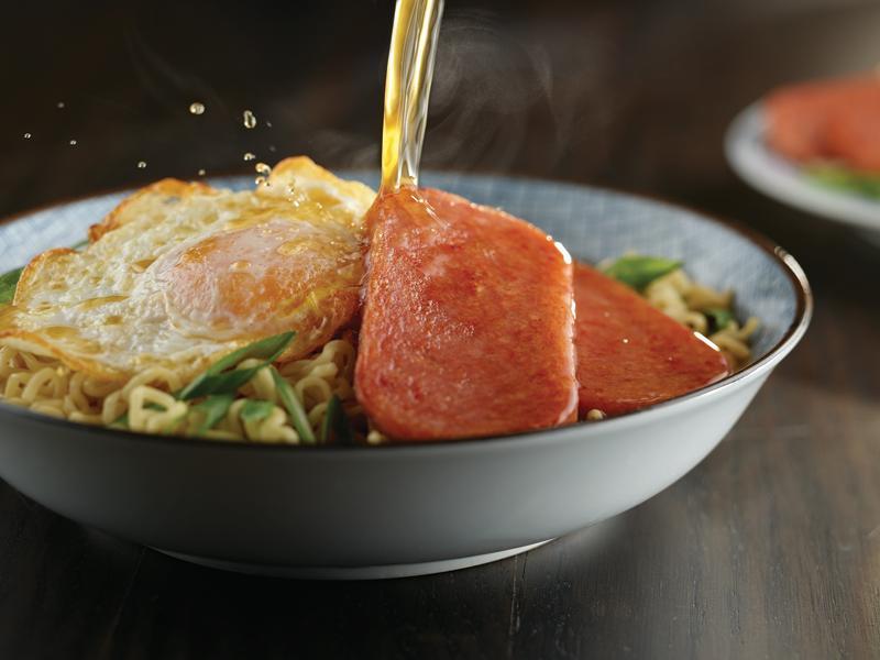 Pork up your beef ramen in an instant with the delicious flavor of the SPAM Brand. Youre going to need more than a spoon to enjoy this hearty soup.