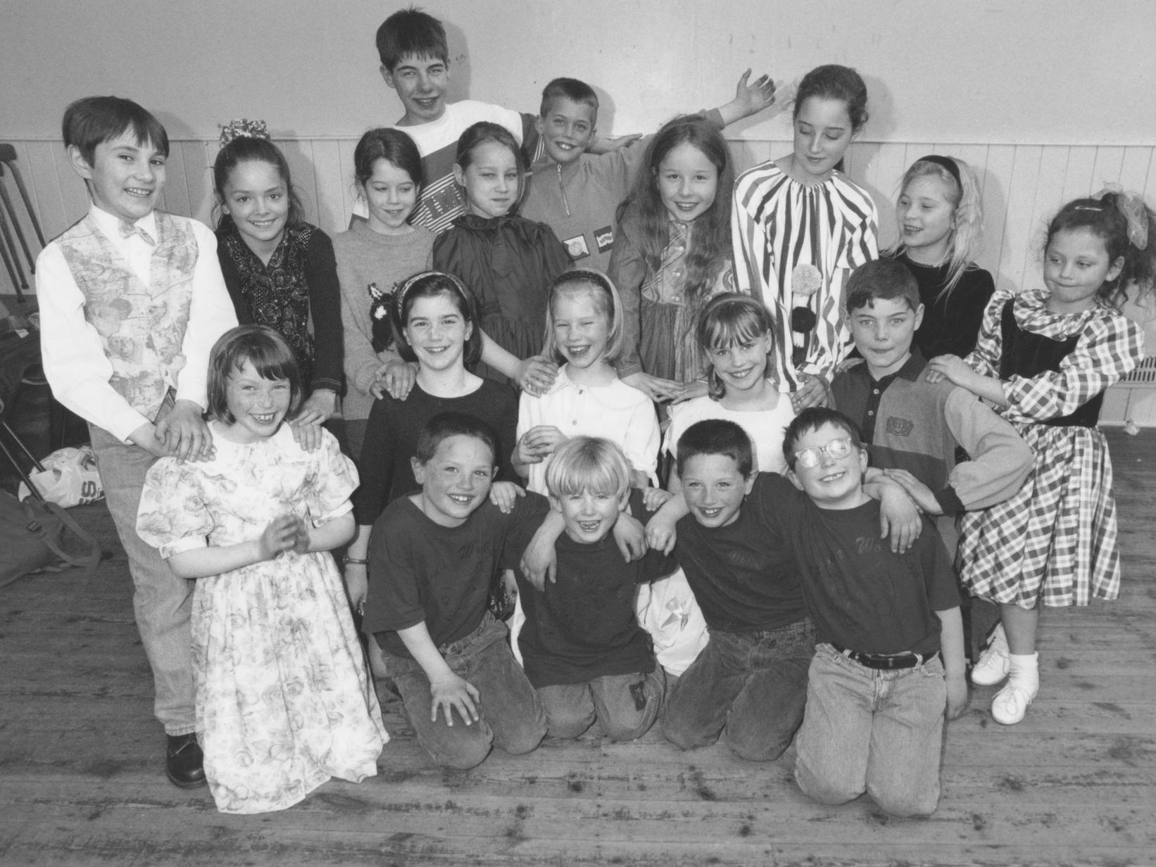 Pictured during their dress rehearsals in April 1994 are children from the YMCA who will perform in Snow White and Bugsy Malone.