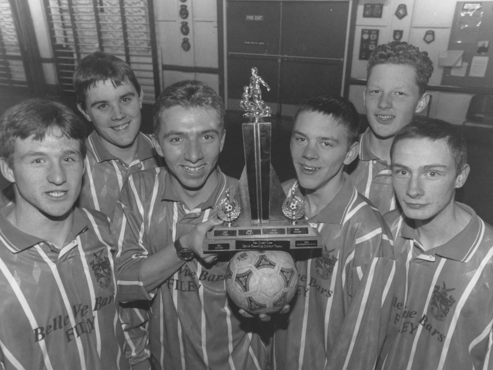The Filey Sea Cadets winning 5-a-side football team pictured in January 1997, from left, Paul Allick, Jonathon Taylor, Matthew Crosier, Paul Wainwright, George Shardlow and Michael Connell.