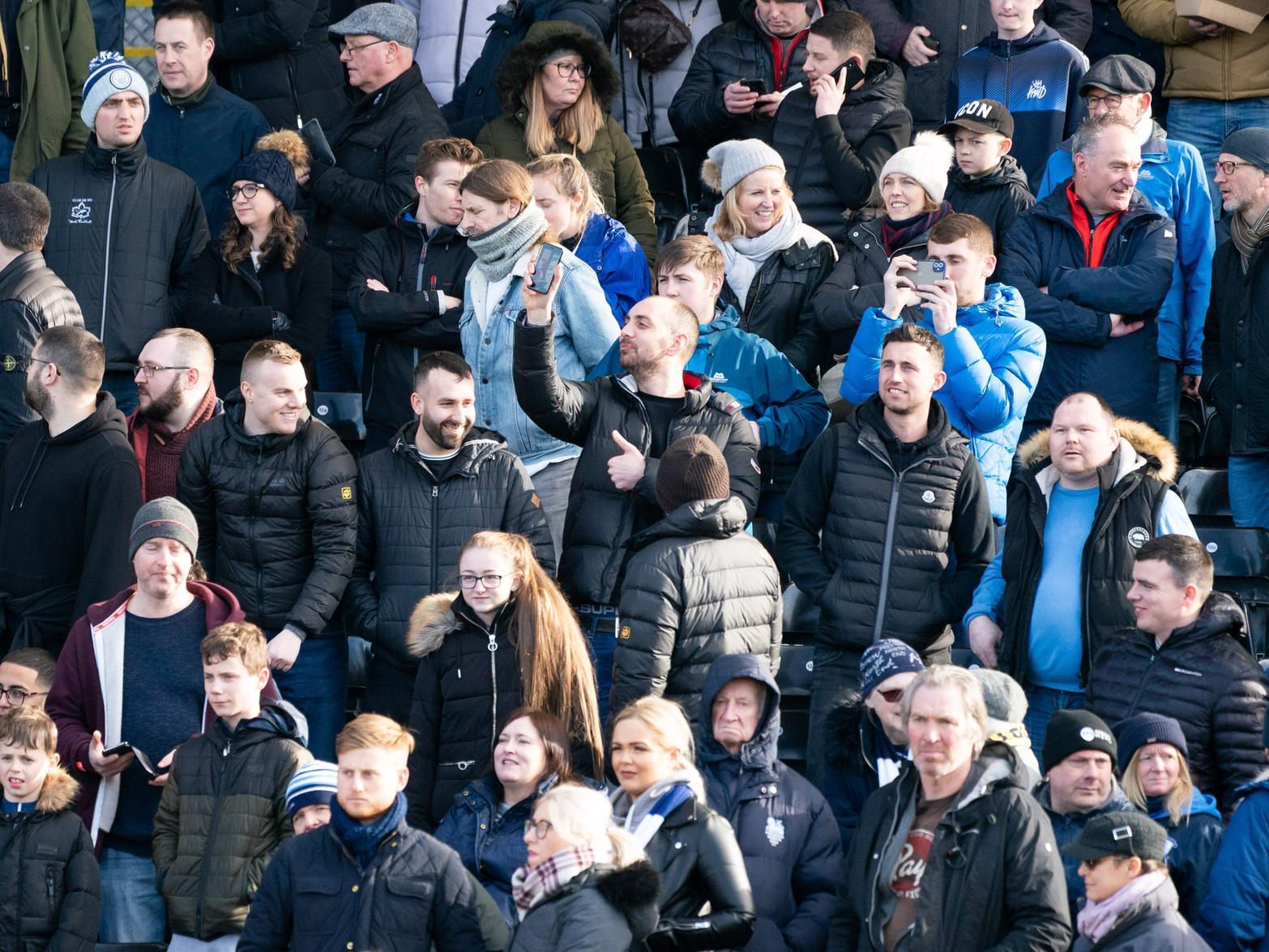 The away section is full of smiles as the Preston faithful watch on.