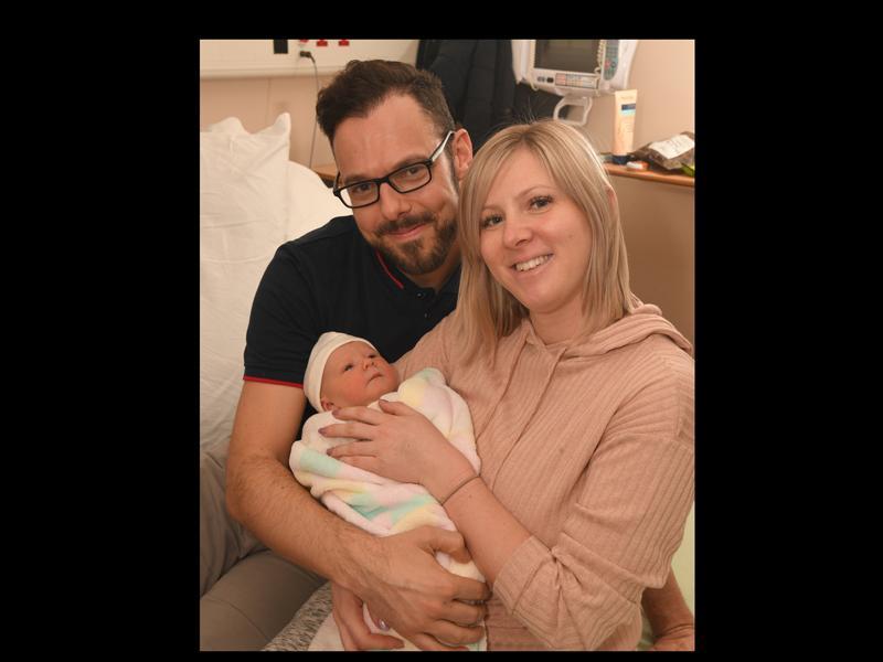 Rosie Elise Clark was born at Royal Preston Hospital on January 16 at 1pm, weighing 7lb 12oz, to Russ Clark and Jenna Cooke, from Cottam