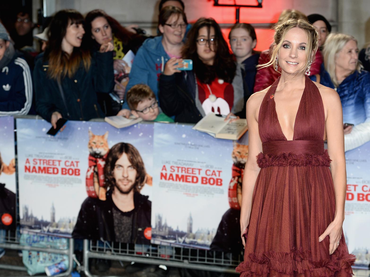 Joanne at the UK premiere of A Street Cat Named Bob in 2016 in which she played Val.