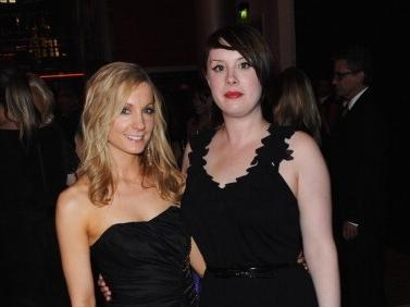 Joanne with producer Michelle Eastwood at the 54th BFI London Film Festival Awards in 2010 promoting In Our Name.