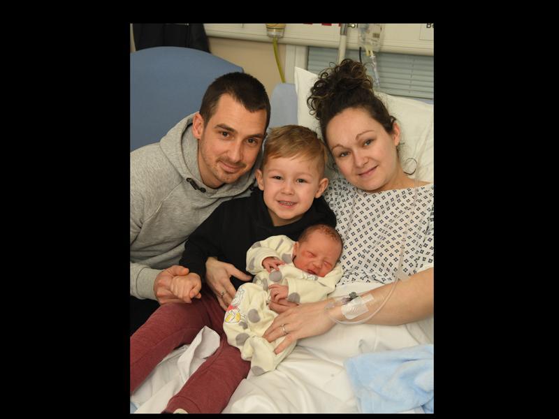 Corey Forshaw was born on January 26 at 7.50am 07:5, weighing 6lb 12oz, to Laura Martland and Paul Forshaw, and brother Maxwell, from New Longton