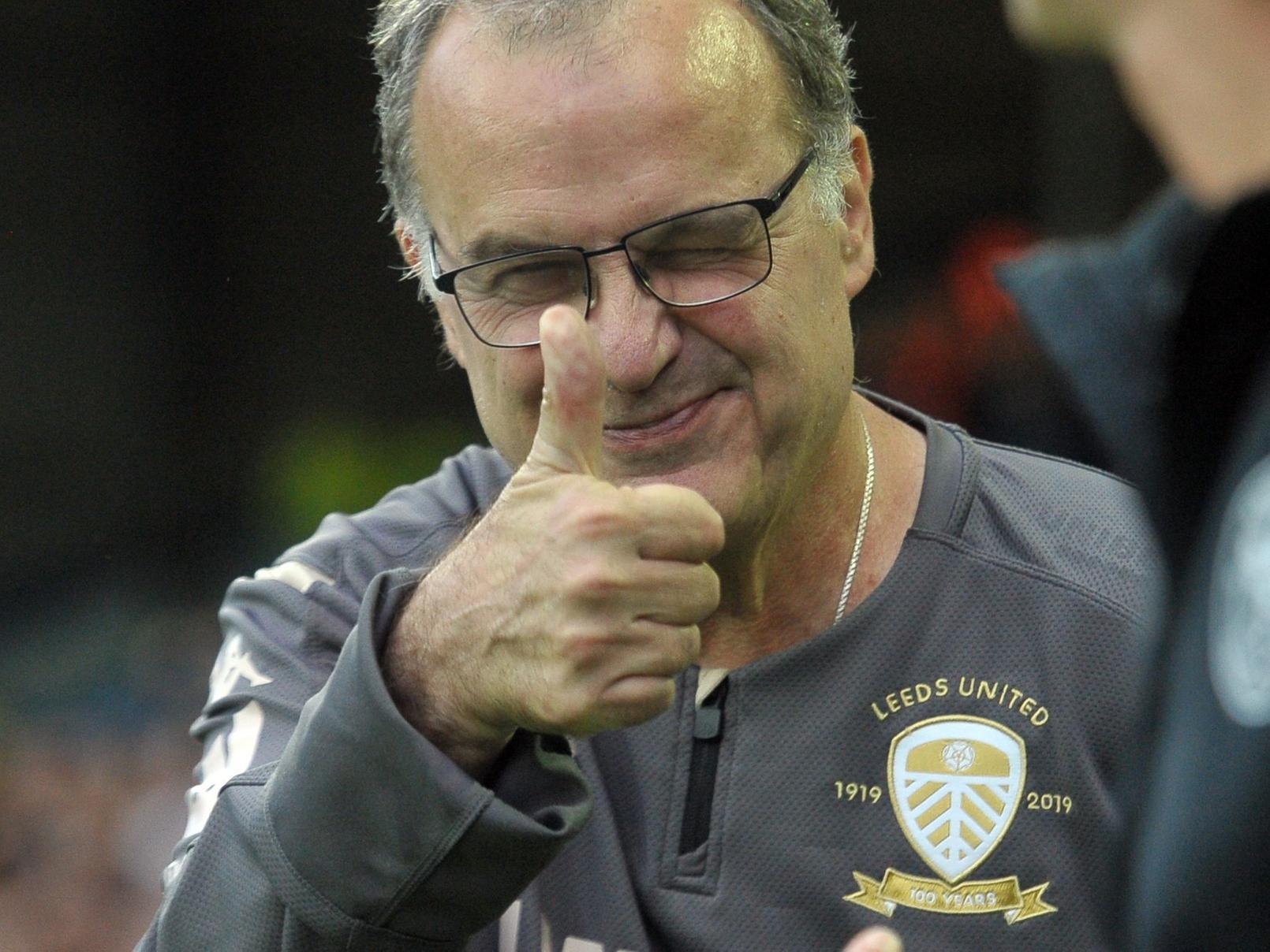 Position: 2nd. Points: 68.
Average position of remaining opponents: 15th (14.9).
Pictured: Whites head coach Marcelo Bielsa. Picture by Tony Johnson.