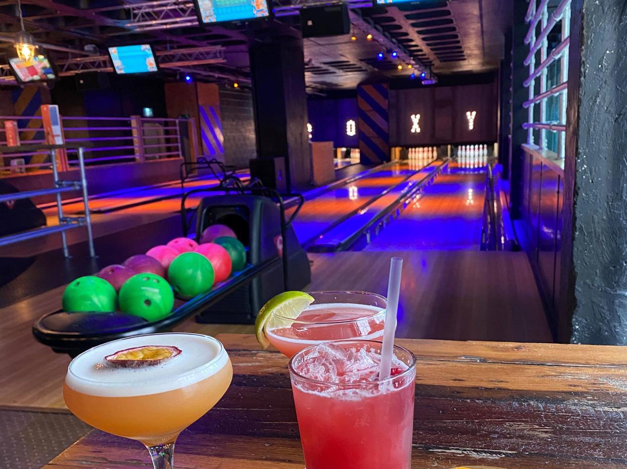 Cocktails and bowling at Roxy Lanes, Bond Street