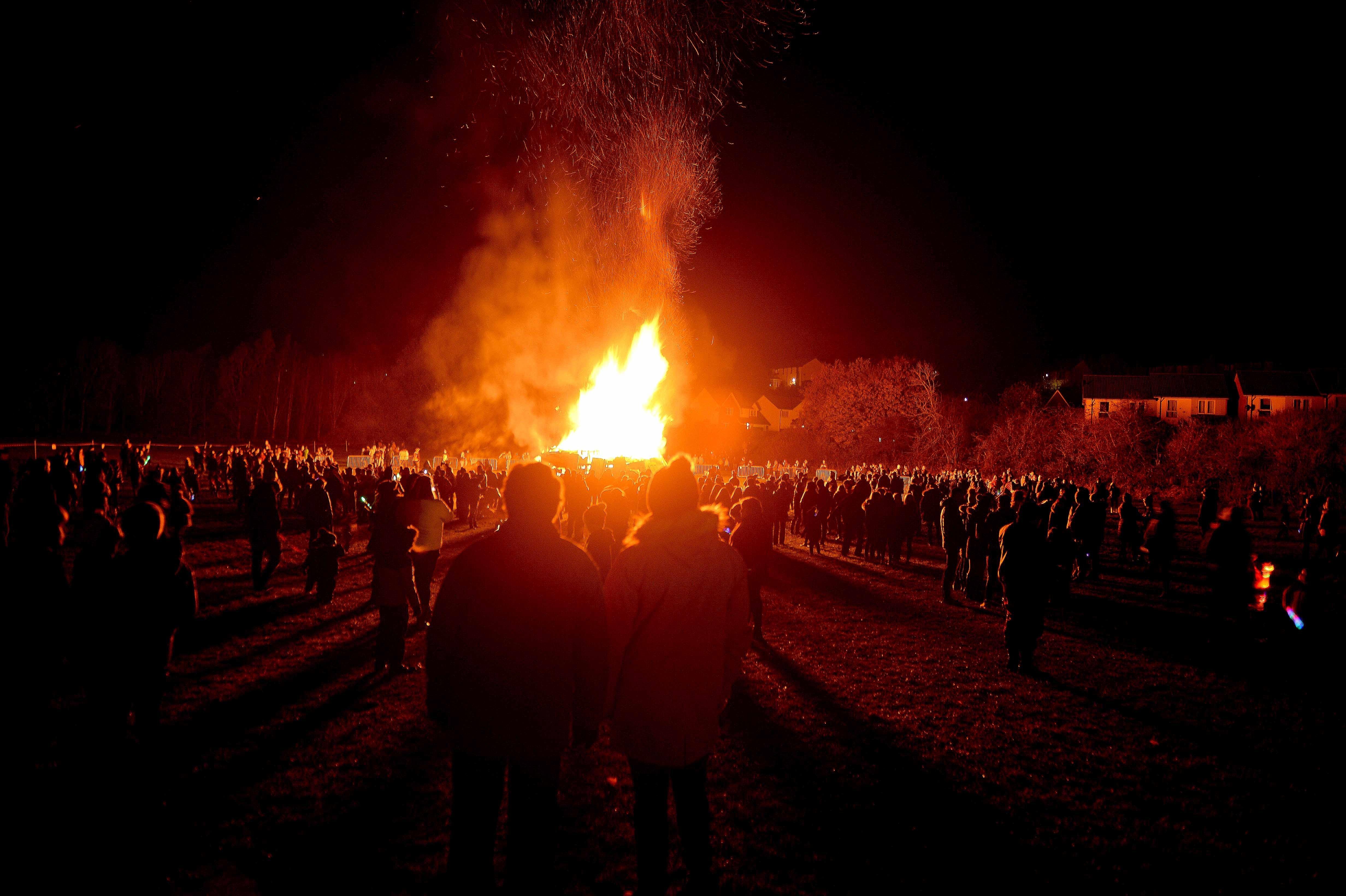 Bonfire and fireworks at Tweedbank on Saturday.