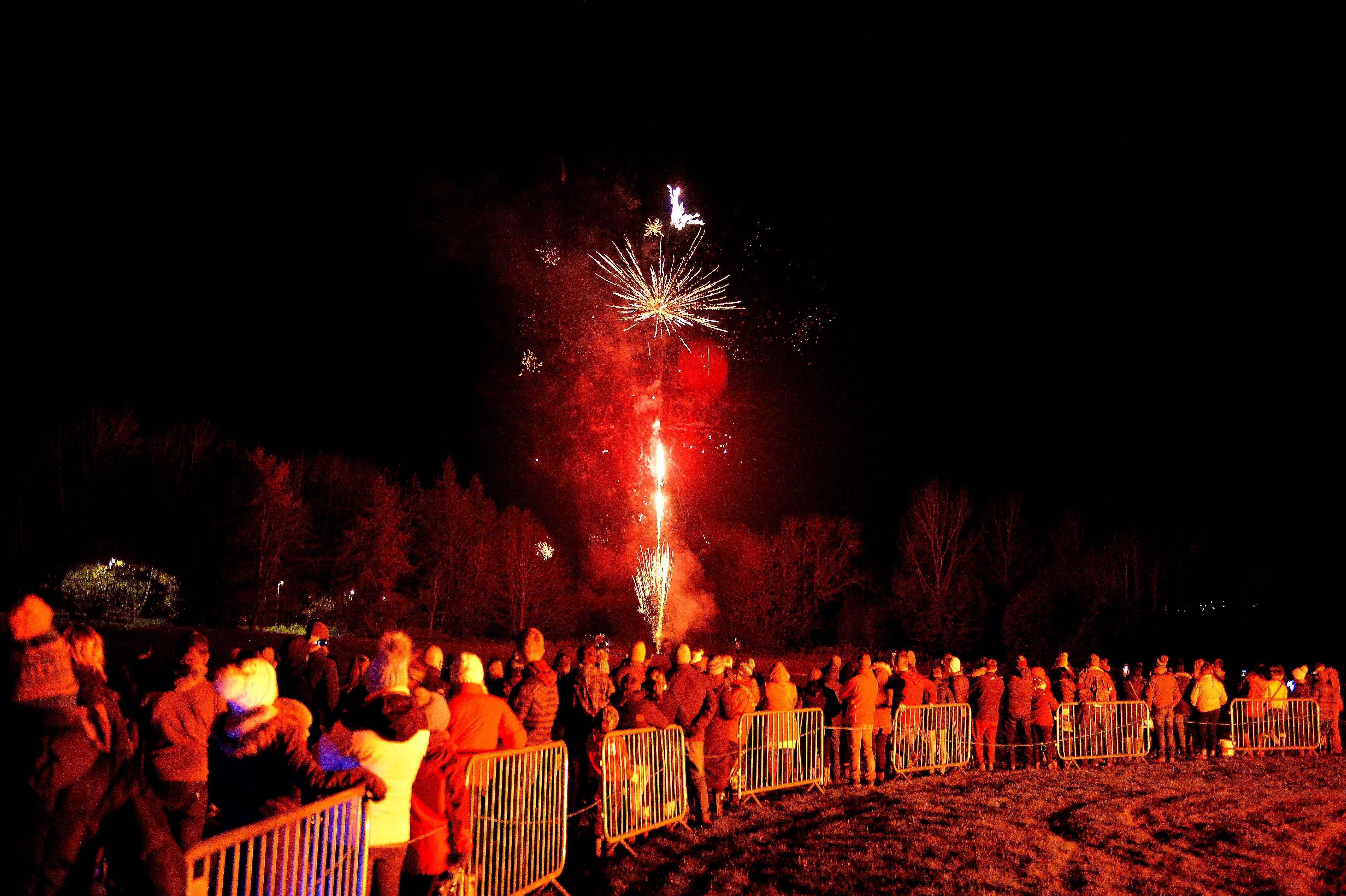 Bonfire and fireworks at Tweedbank on Saturday.