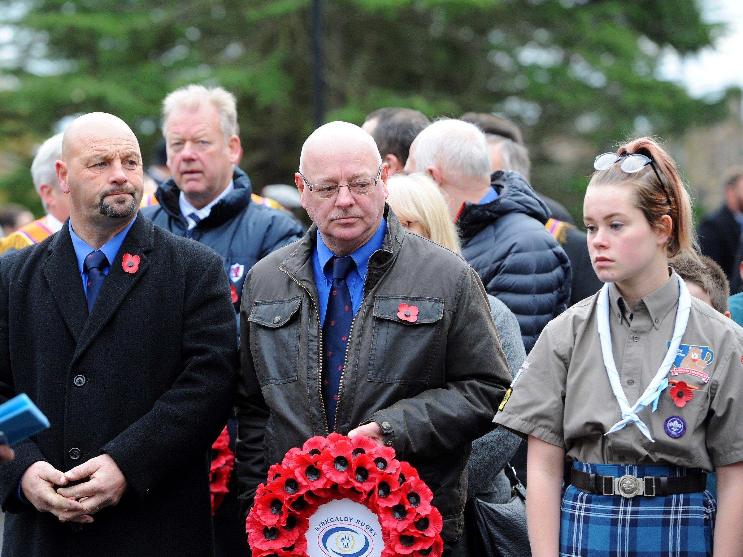 Remembrance Sunday Service, Memorial Gardens, Kirkcaldy. Picture by Walter Neilson/Fife Photo Agency.