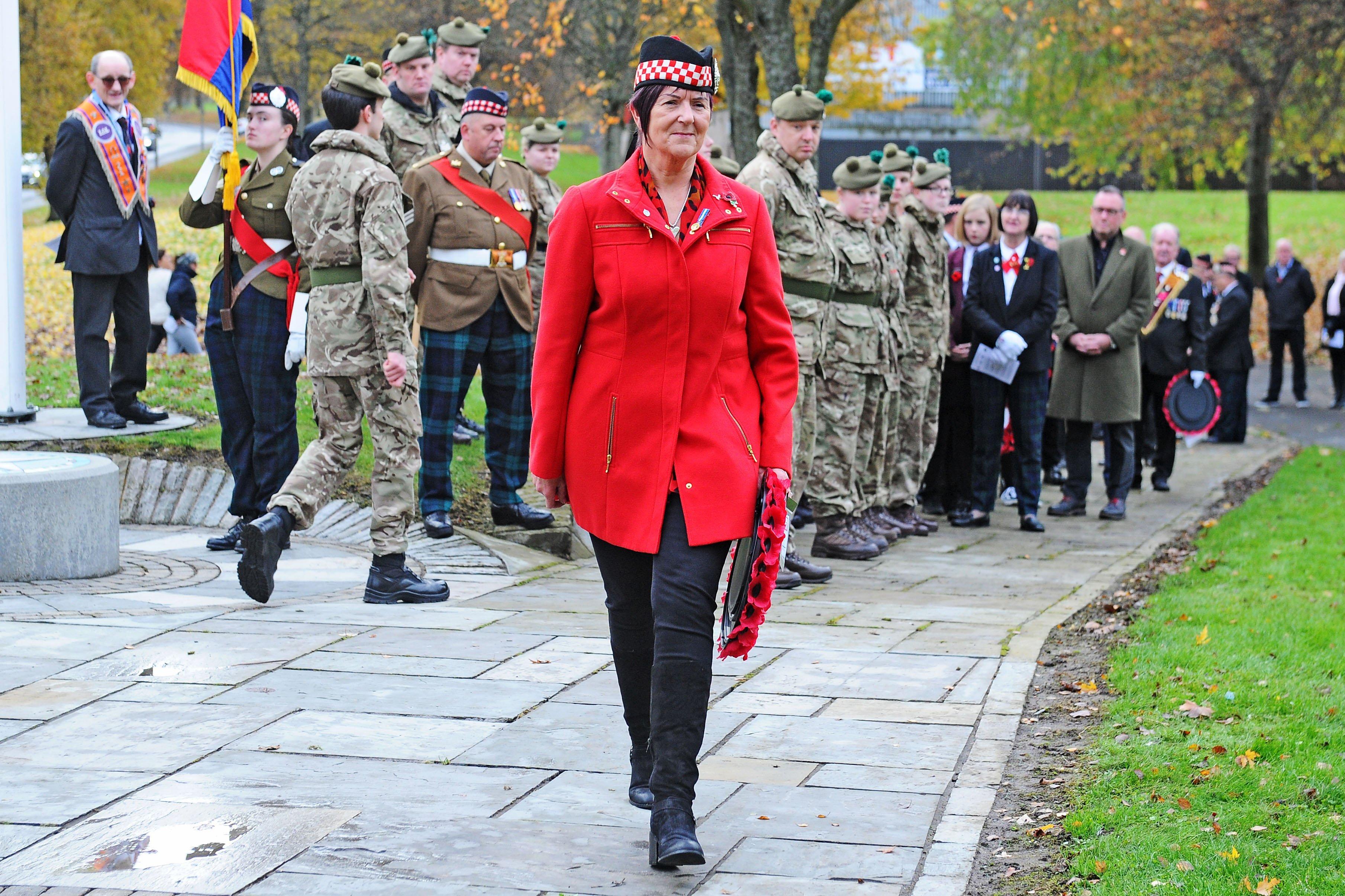 Remembrance Day Service at Camelon War Memorial. Picture by Michael Gillen.