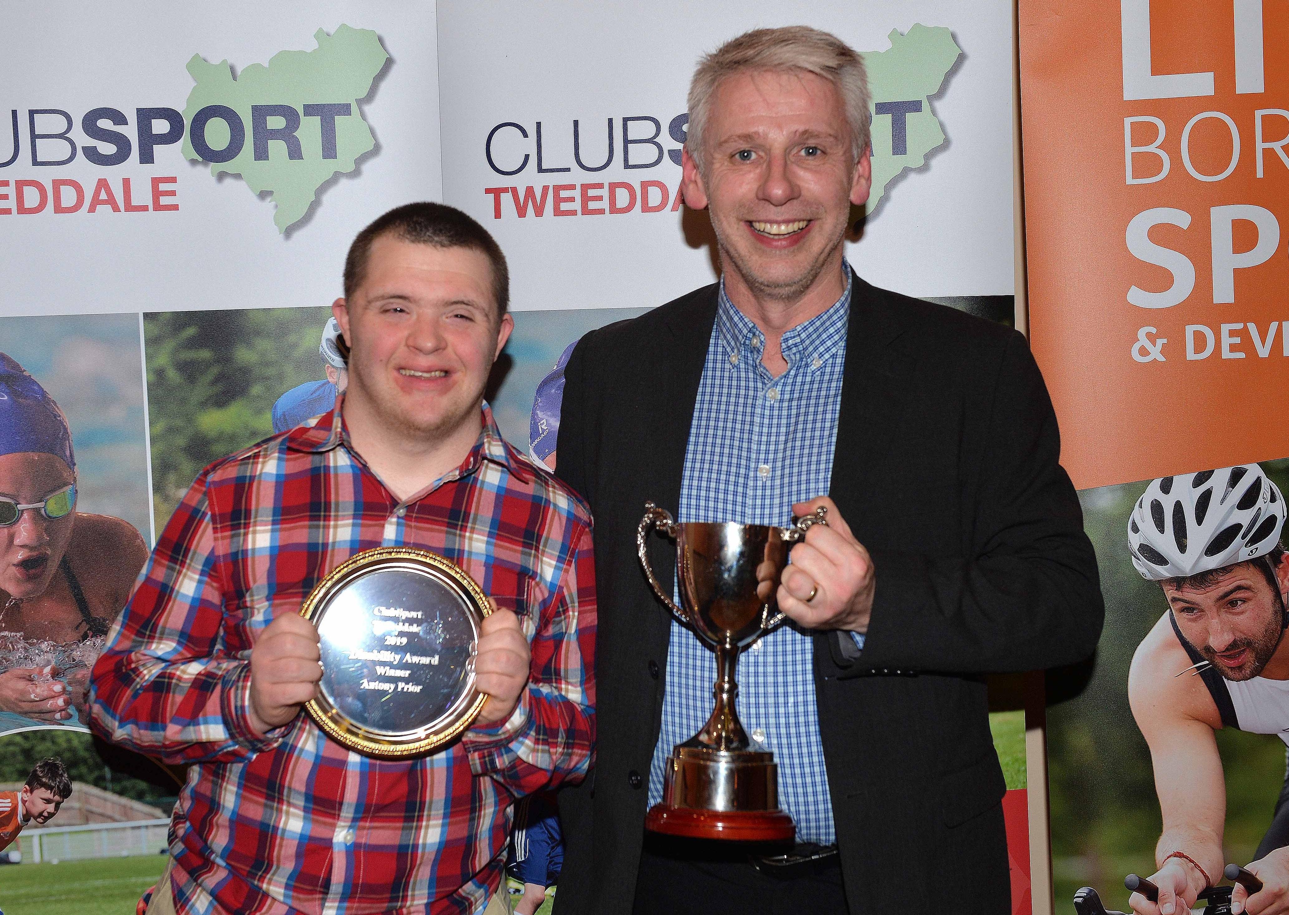 Swimmer Antony Prior was awarded with the Disability Award by Simon Foster Tweeddale Sports Awards 2019 (picture: Alwyn Johnston)