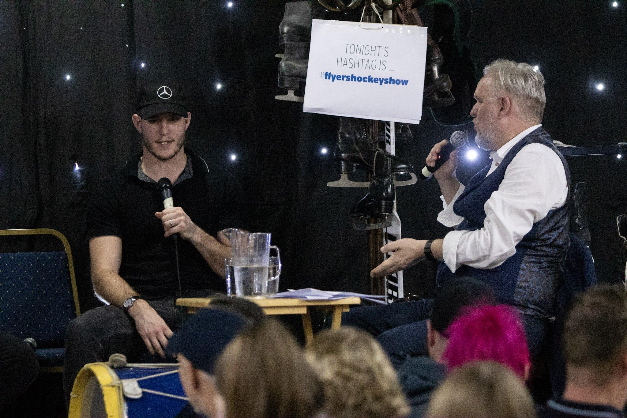 Fife Flyers Hockey Show, organised with the Fife Free Press - on stage James Livingston and Allan Crow  (Pic: Derek Young)