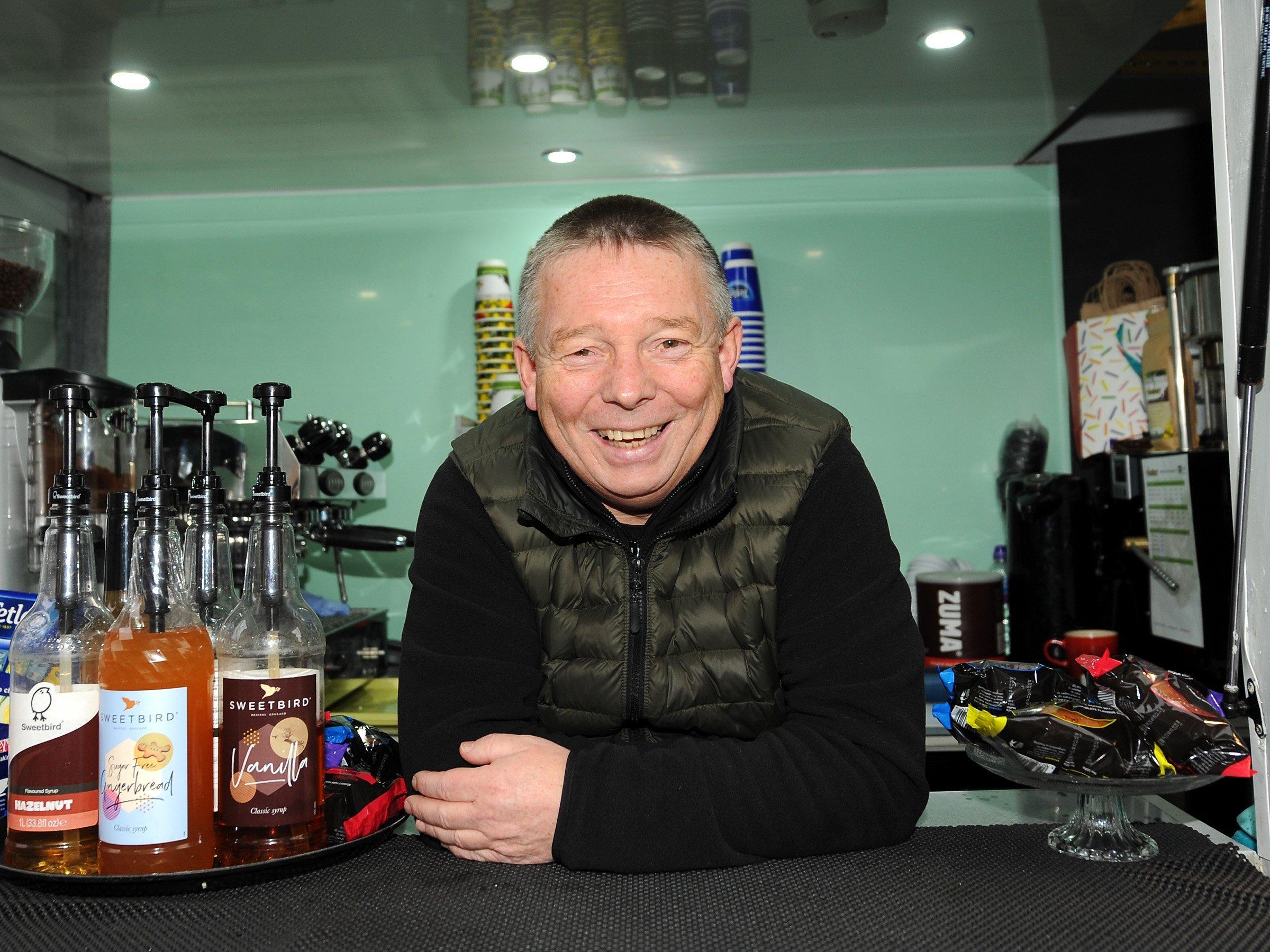 New Friday artisan market on Kirkcaldy High Street. Paul Armour of Nectar Coffee. Picture by Walter Neilson/Fife Photo Agency.