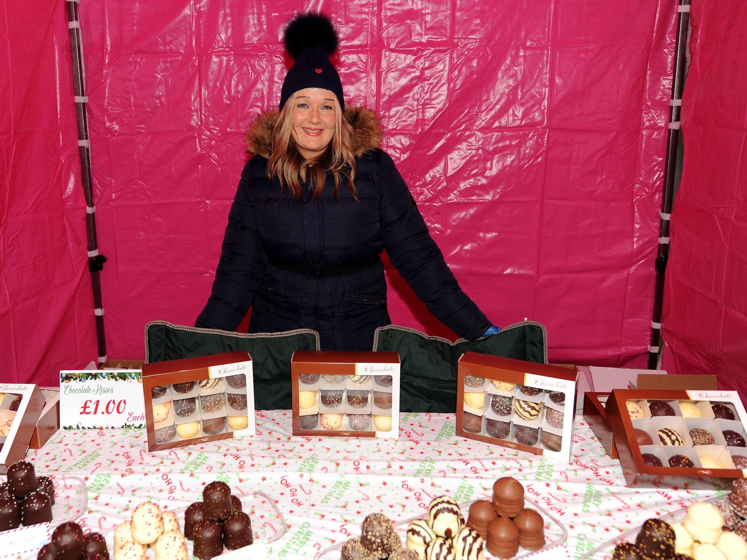 New Friday artisan market on Kirkcaldy High Street. Alison Brown of Chocolate Kisses. Picture by Walter Neilson/Fife Photo Agency.