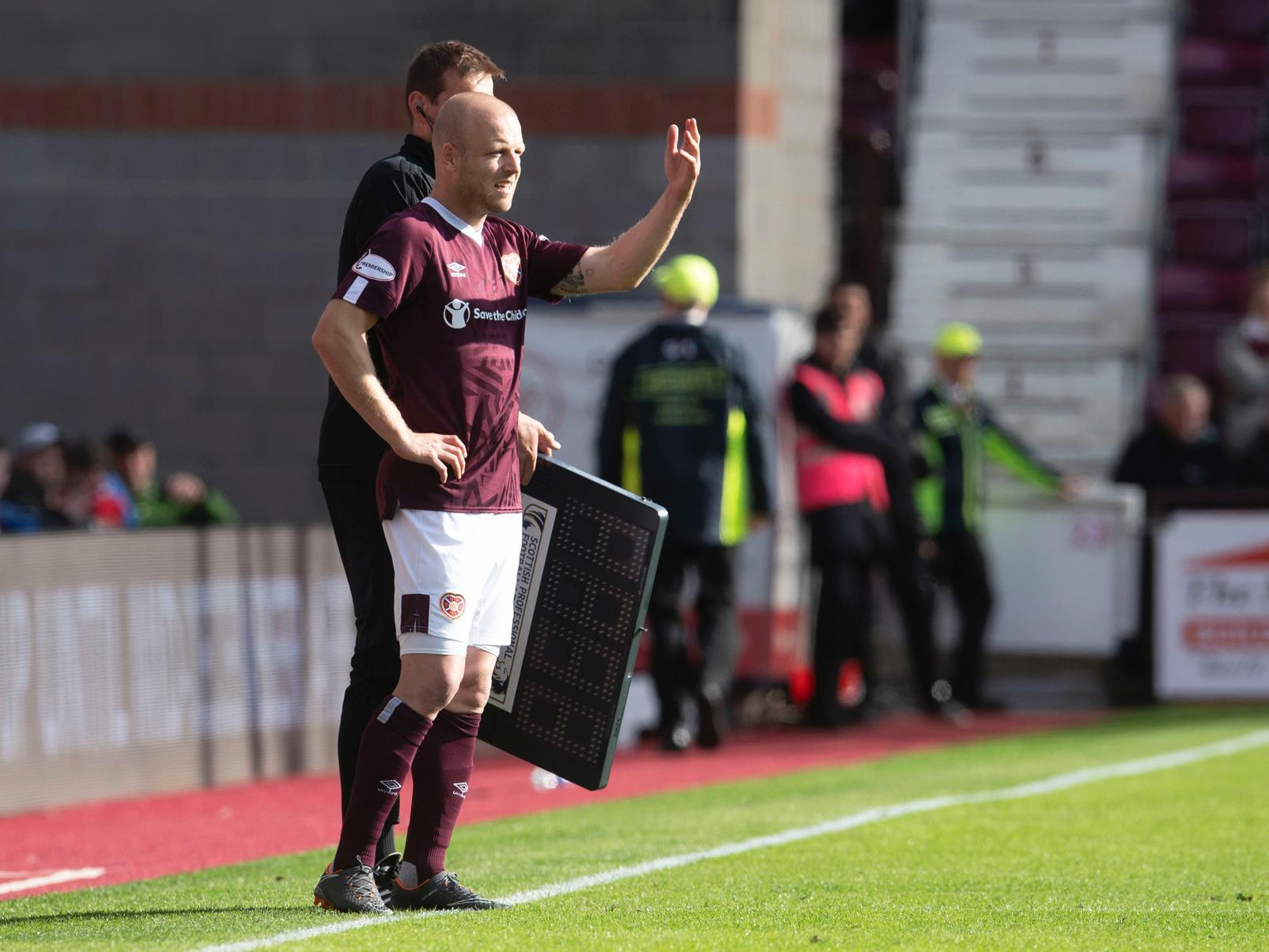 A forgettable day for Hearts talisman. Barked plenty orders but well shackled by Kilmarnocks defence and barely got a kick of note.