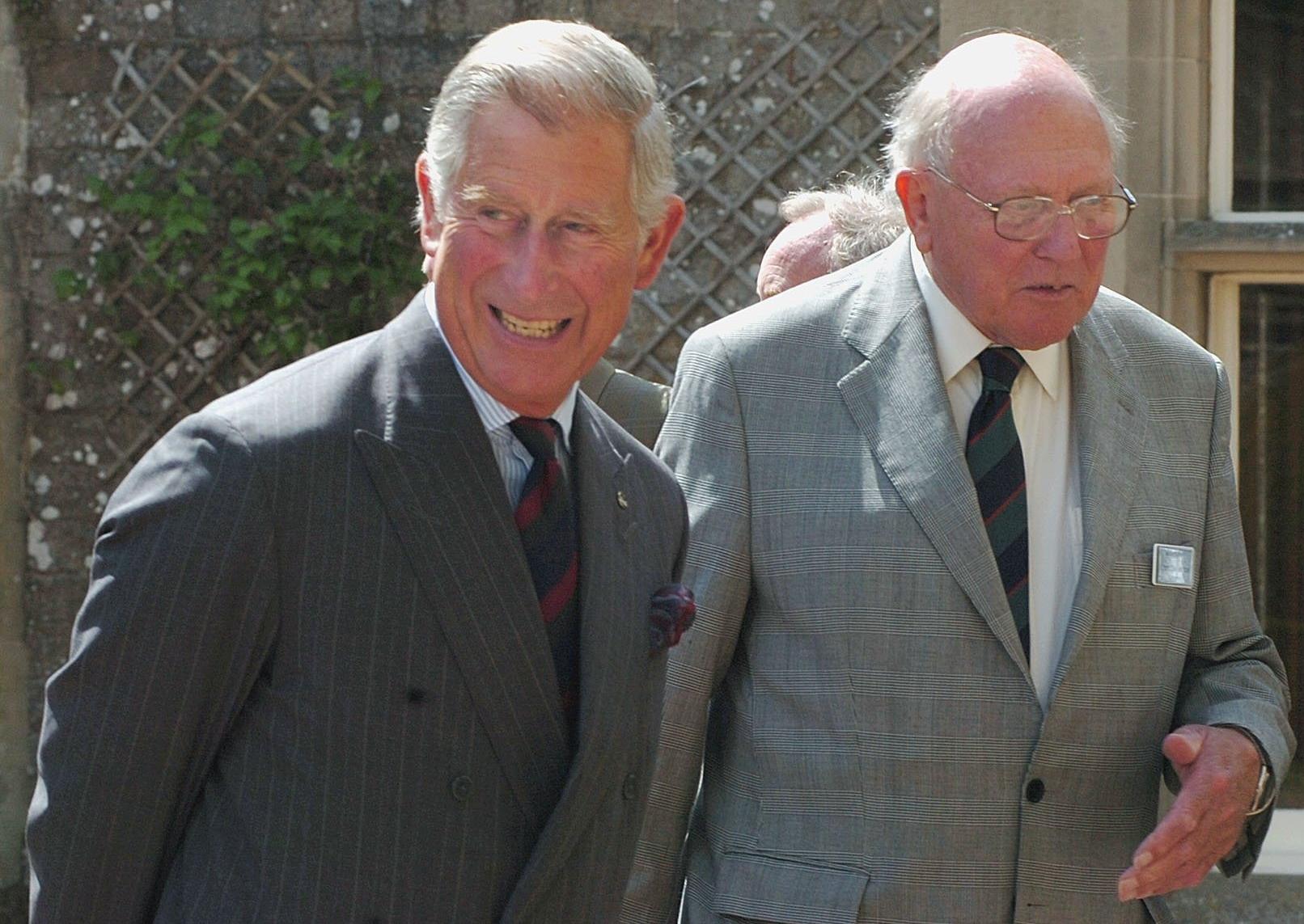 HRH The Duke of Rothesay visits Abbotsford House. Prince Charles was taken round  the house by head guide Larry Furlong then showed around the walled gardens by head gardener Billy Hughes.