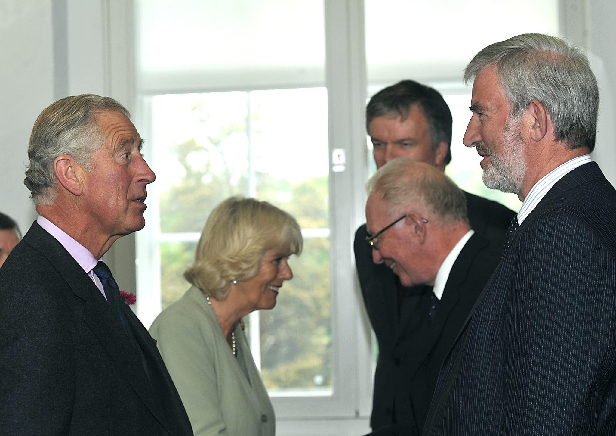 The Duke and Duchess of Rothesay at the School of Textiles and Design, Heriot Watt University, Galashiels, in 2013.