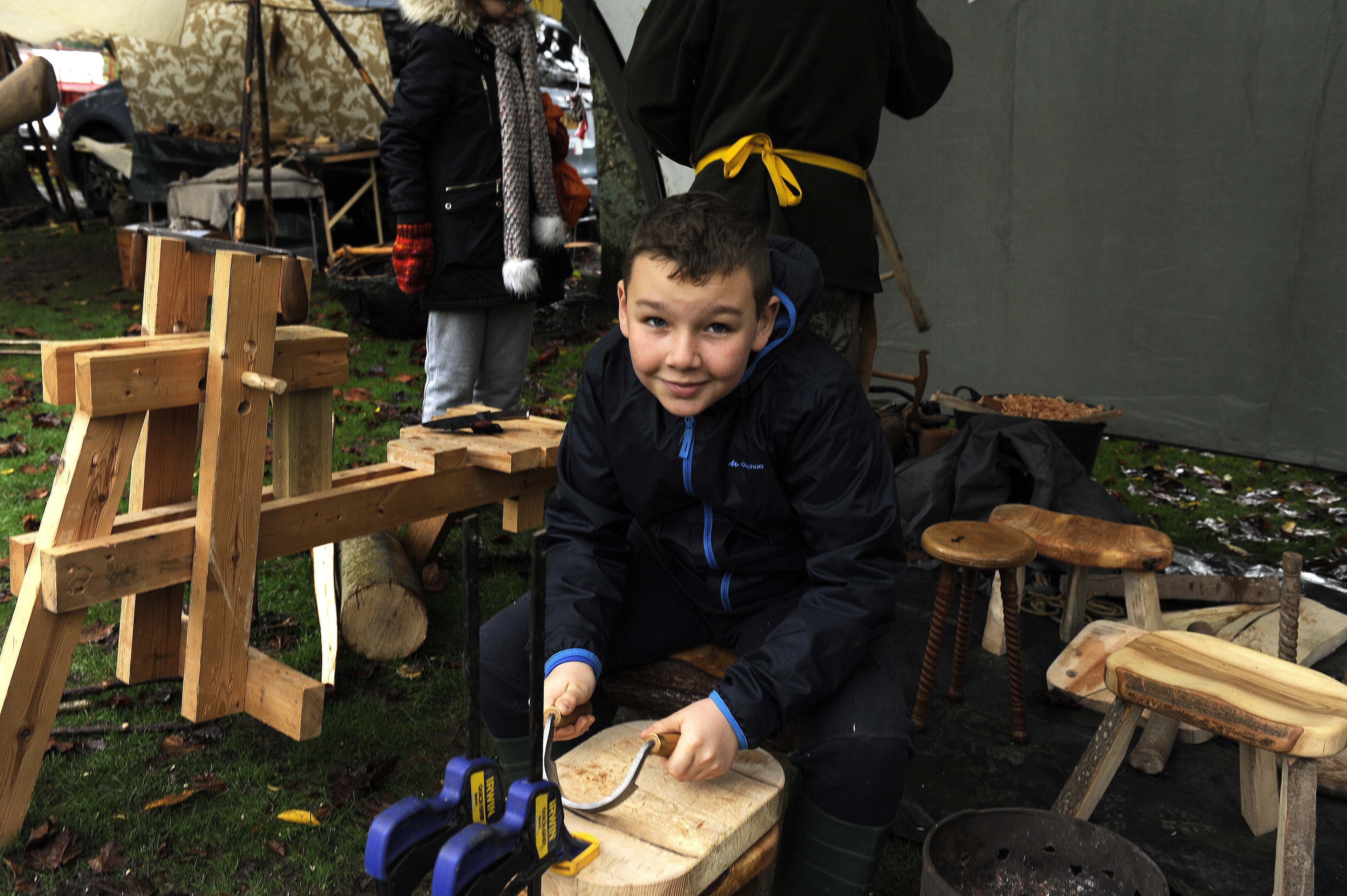 11 year old Lachlan Slebbin from Dunbar  at the Tweed Valley Forest Festival in Peebles.