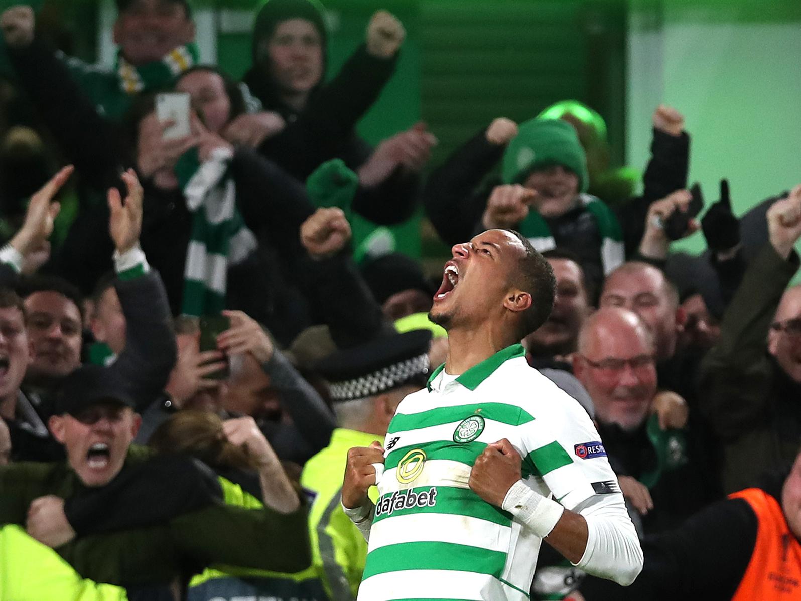 Jubilation is etched on Christopher Jullien's face as he celebrates his winner with the Hoops fans