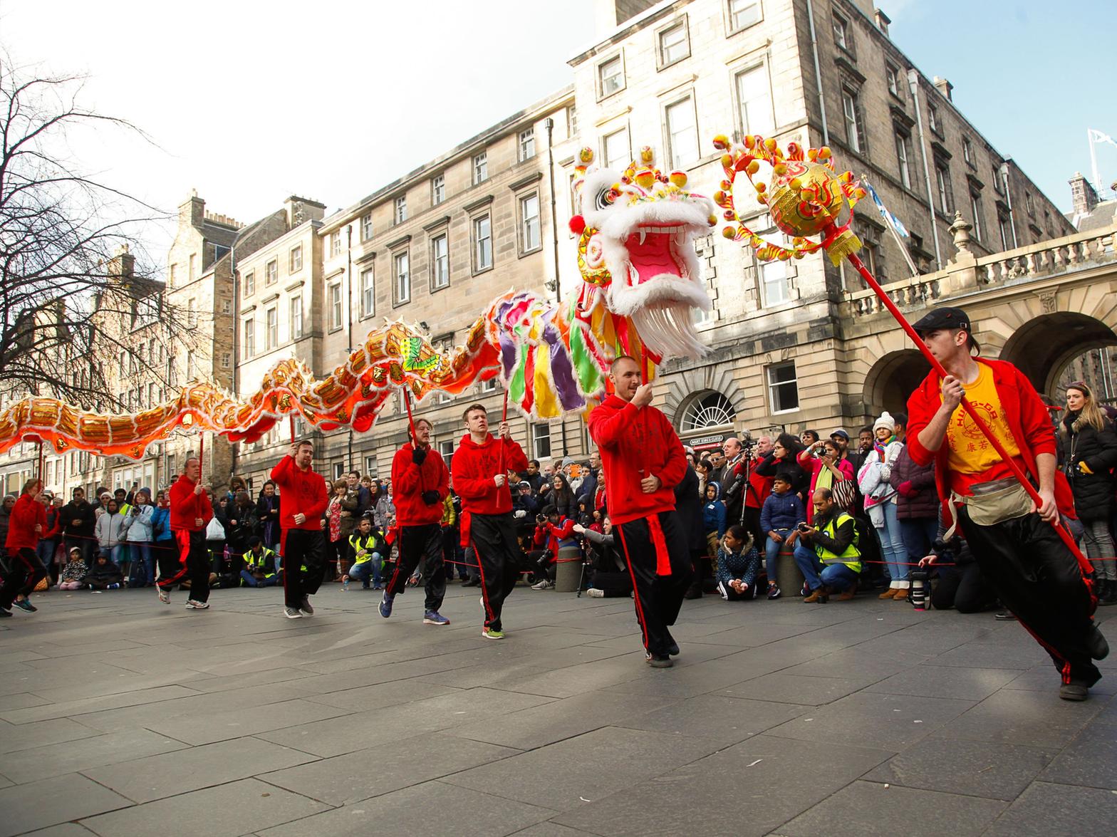 This year, for the first time, Chinese Dragons and Chinese Lions appeared as part of the performances. Picture: Scott Louden