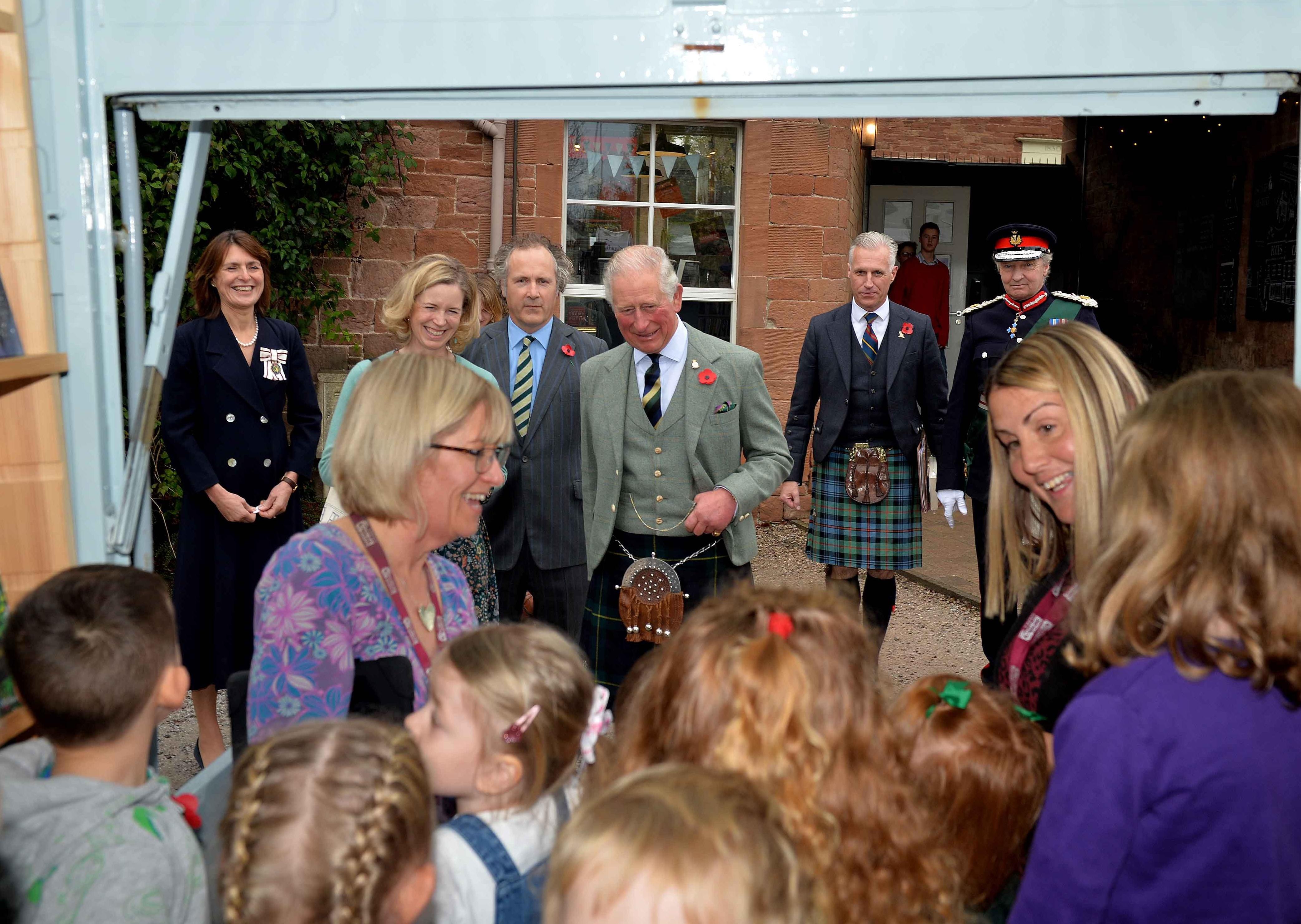 Youngsters from St Boswells nursery sing for the Duke before showing him their favourite books.