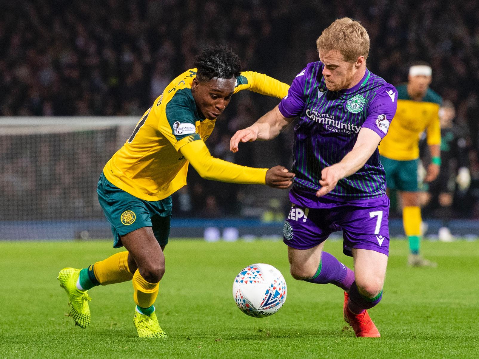 One of Hibs better performers. Had ambition to get forward, nearly scored early on and tracked Jeremie Frimpong reasonably well and gave Lewis Stevenson a semblance of protection.