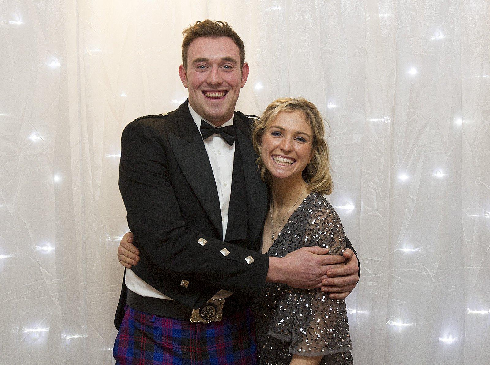 Andrew Dixon from Swinton with Emily Douglas Revellers at a young farmers' ball held in Kelso.
