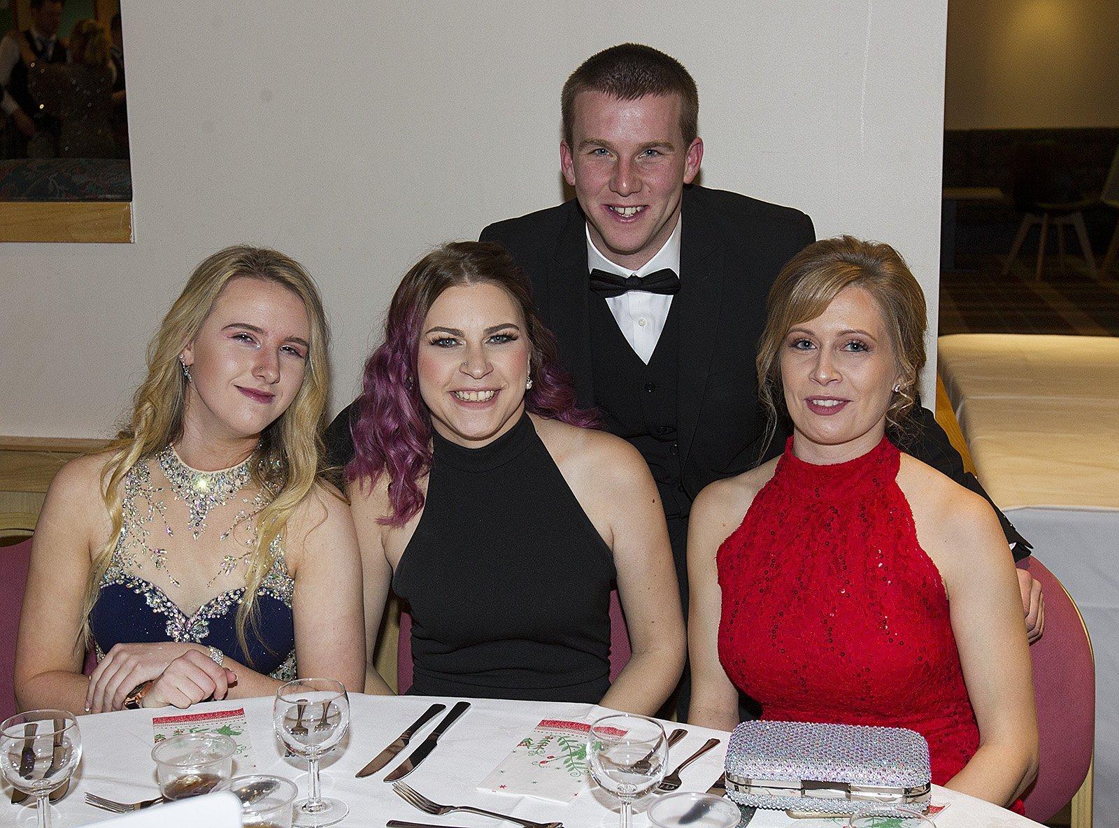 Harriet-Jane Branch, Amy Davidson, Jamie Branch and Sarah Rowell at a young farmers' ball held in Kelso.