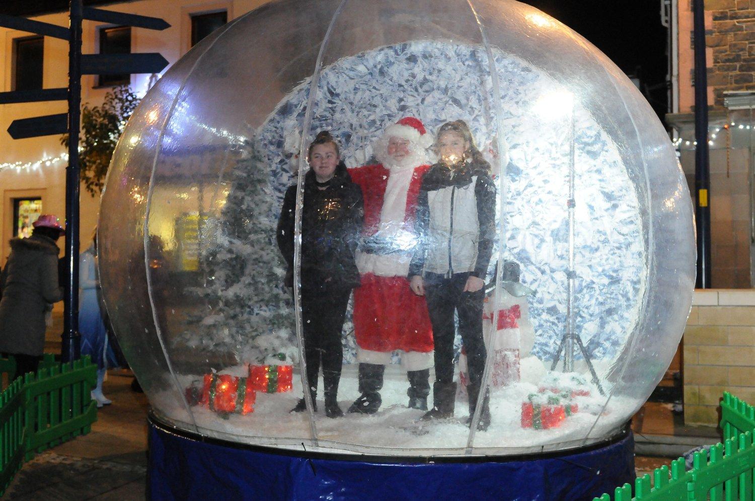 Santa paid a visit to the snow globe with these two lucky youngsters.