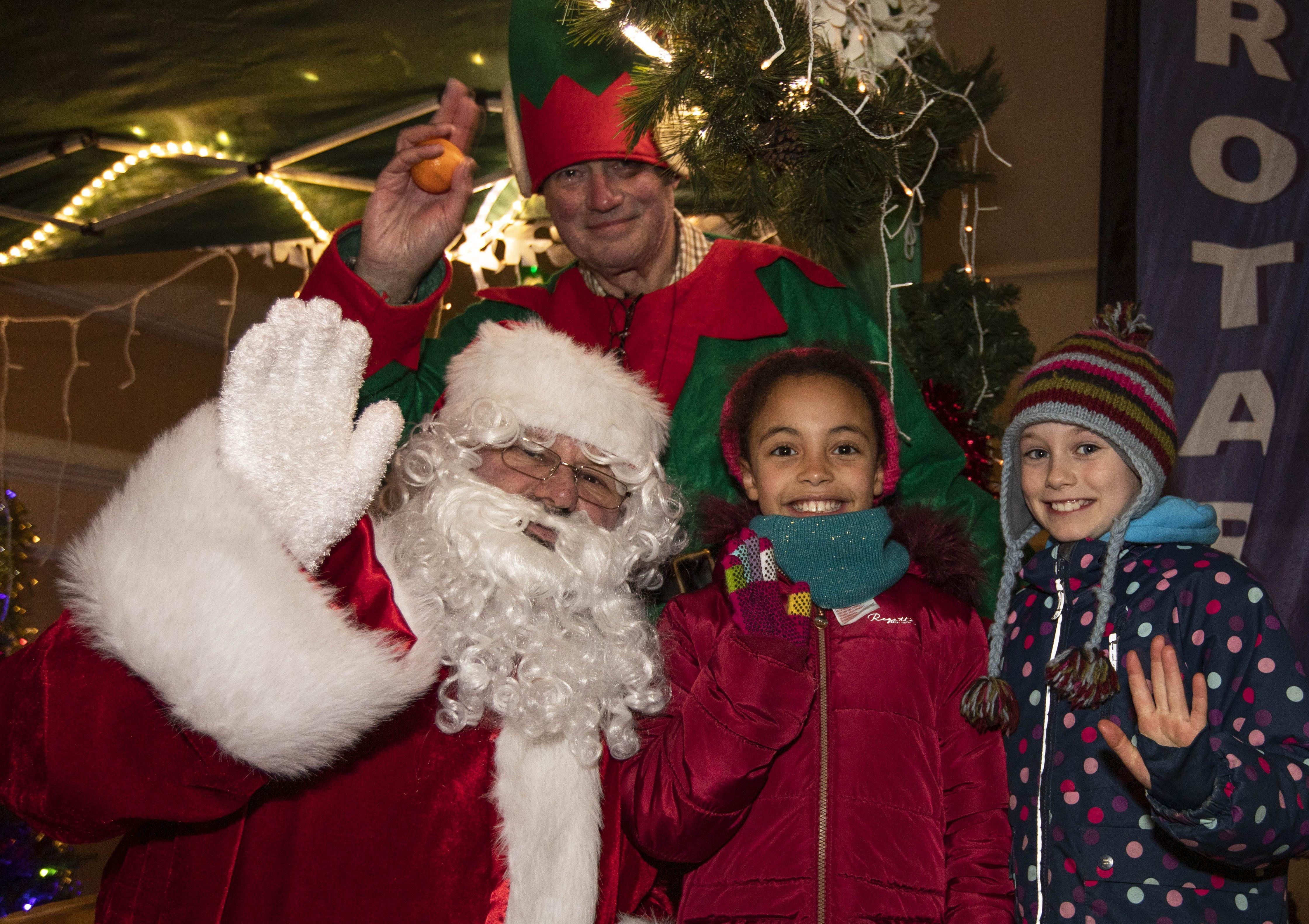 India Forrest and Olivia Penny with Santa in Melrose.