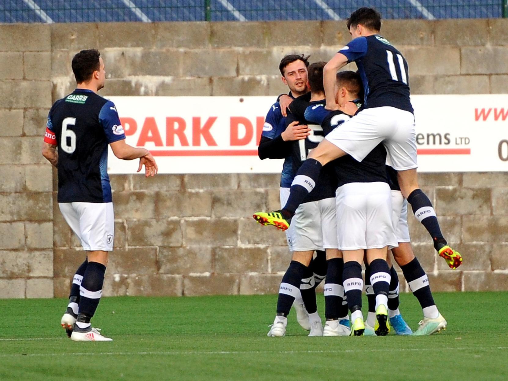 More celebrations after Raith's opening goal.