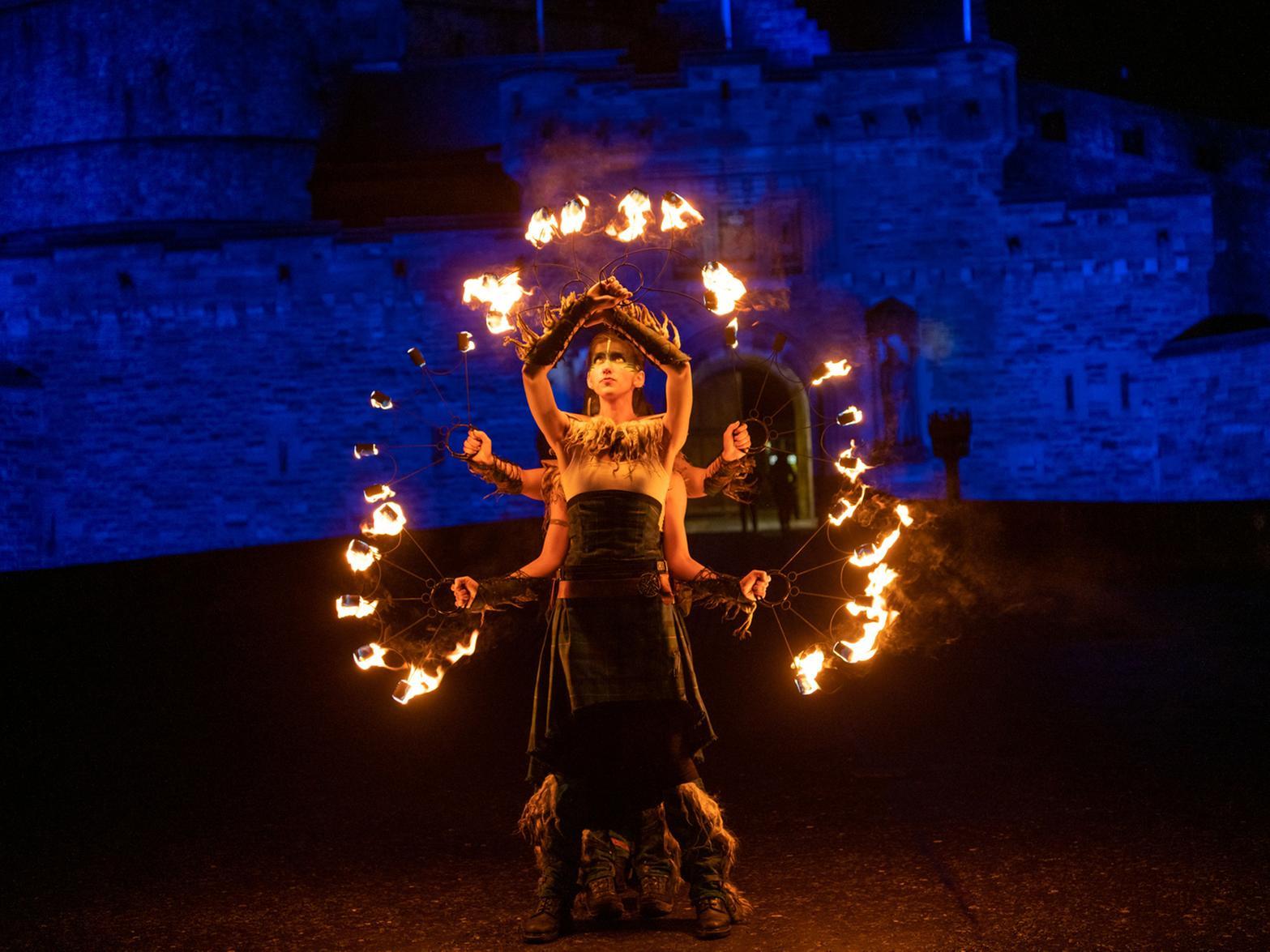 Crowds were wowed by the fire-throwing artists.