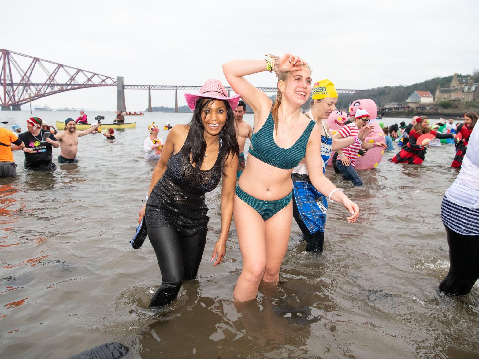 Dookers braved the cold in the Forth of Forth on New year's Day.